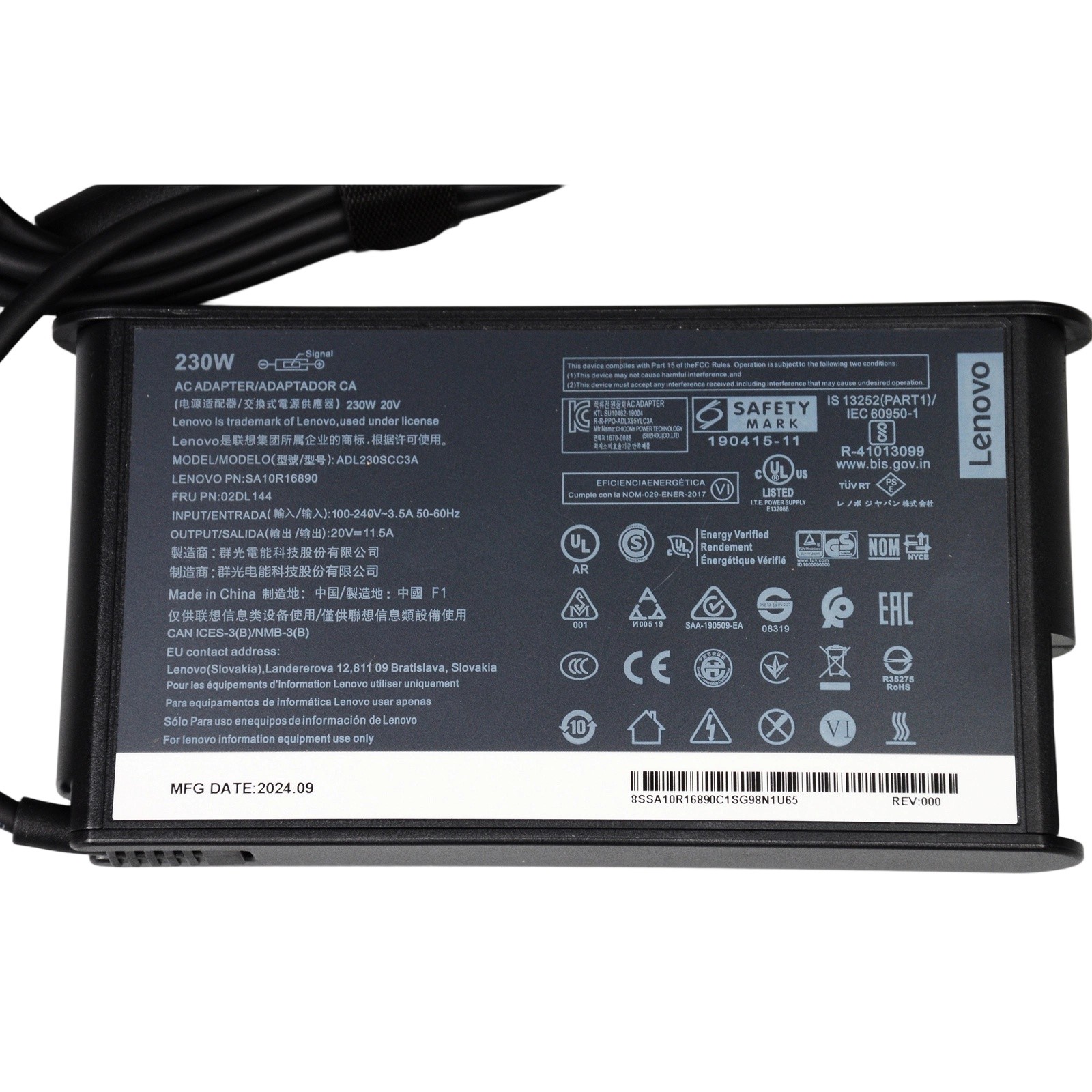 Slim 230W AC Adapter Charger for Lenovo Pro Gaming Legion 5 7i ADL230SLC3A New