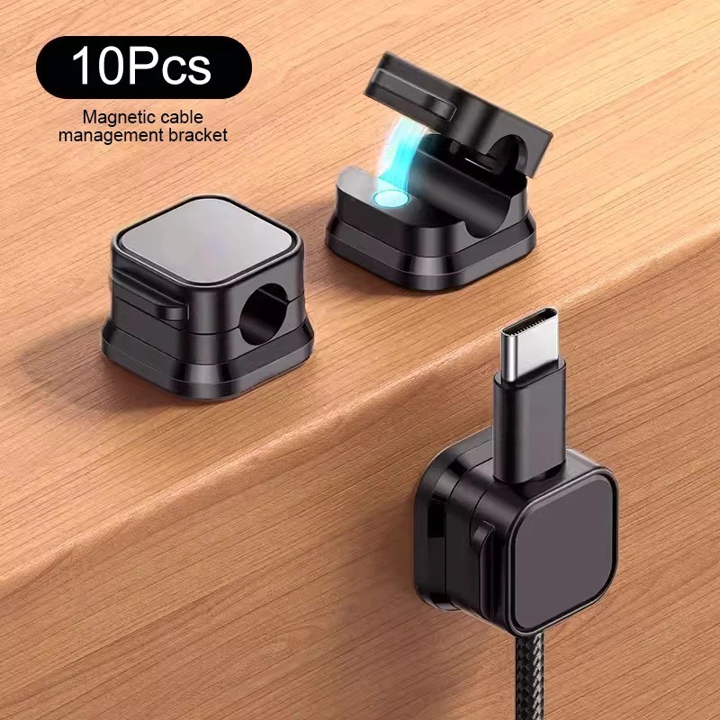 10 Pcs Magnetic Cable Clamps - Adjustable Wire Holder for Home & Office Desk USA