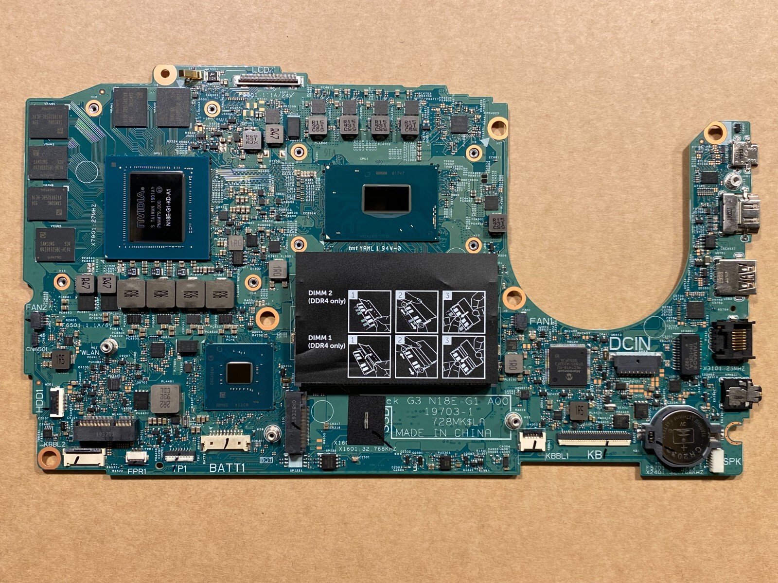 NEW Dell Gaming G3 15 3590 Motherboard Intel i7-9750H Nvidia RTX 2060 6GB HK1DX