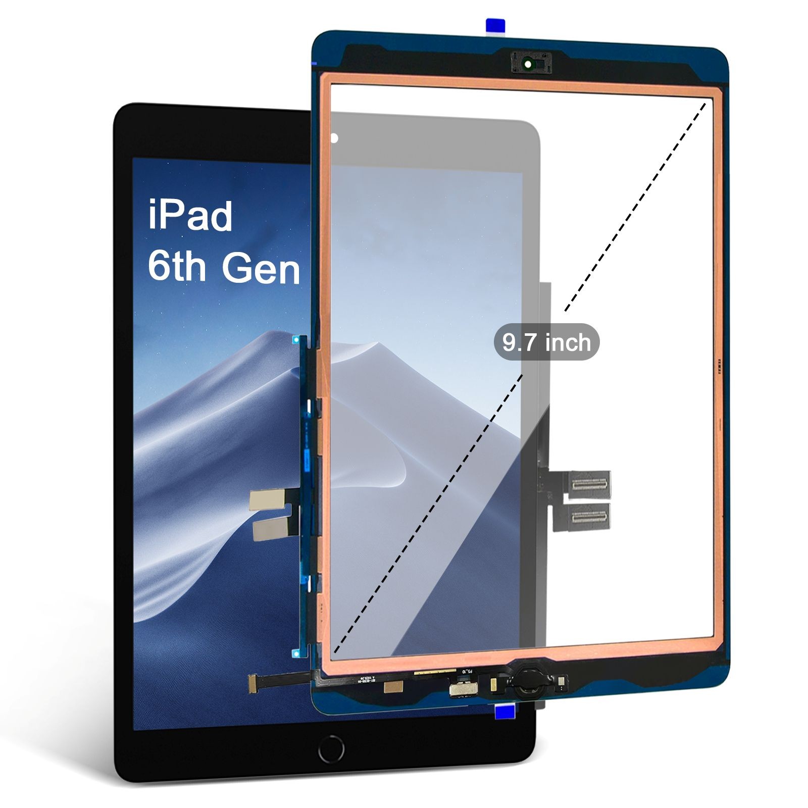 For iPad 5/6/7/8/9/10/11th Gen Touch Screen Digitizer Glass Replacement Home