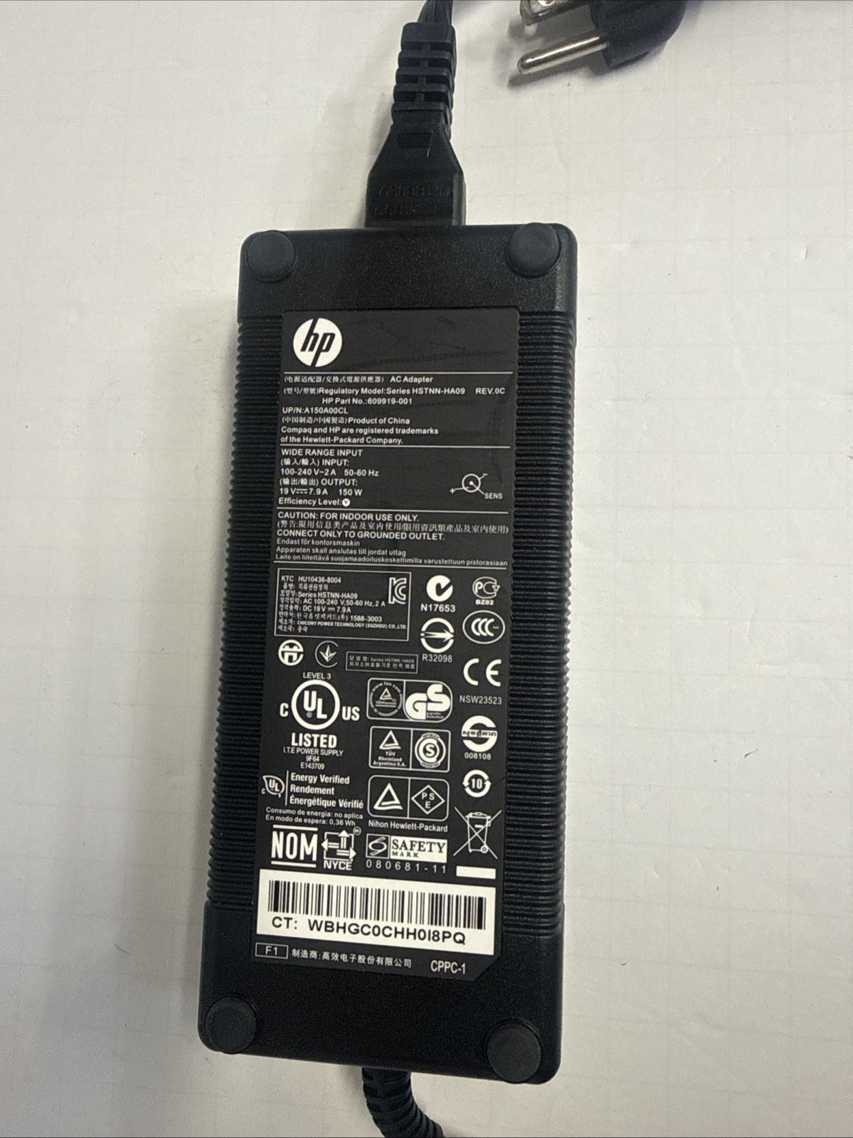 GENUINE HP 150W AC ADAPTER HSTNN-HA09  19V  7.9A  7.4mm
