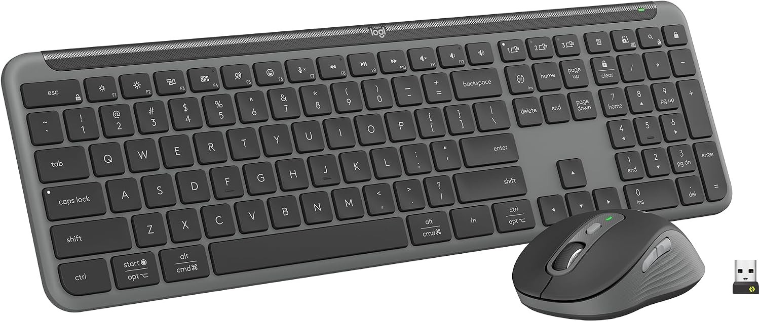 Signature Slim Wireless Keyboard and Mouse Combo MK955-OFF
