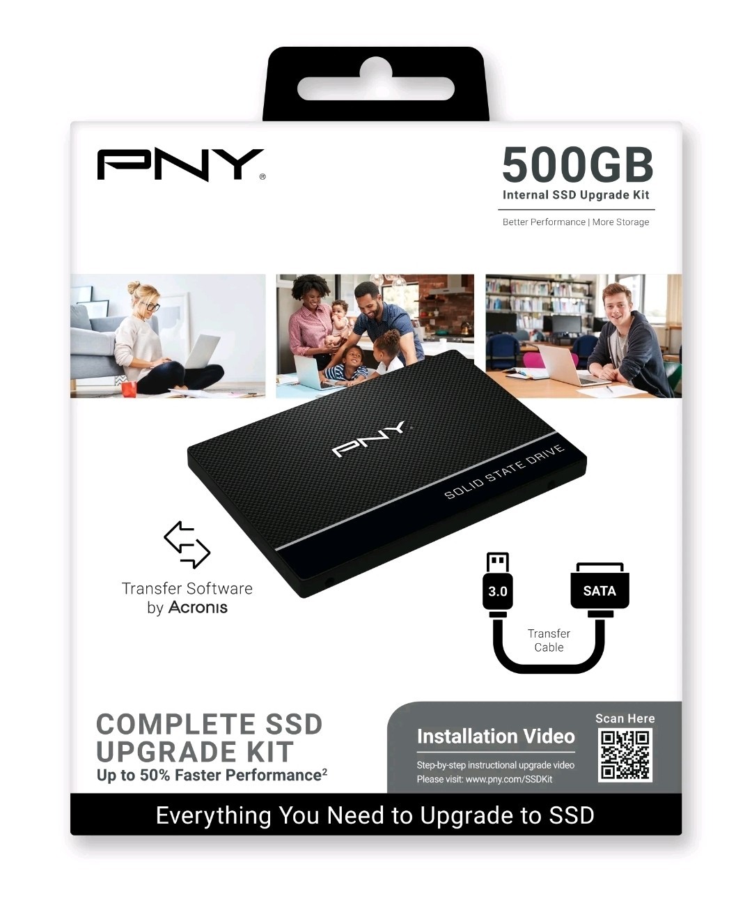 PNY 500GB 2.5in SATA Internal SSD w/ Upgrade Kit And Clone Software