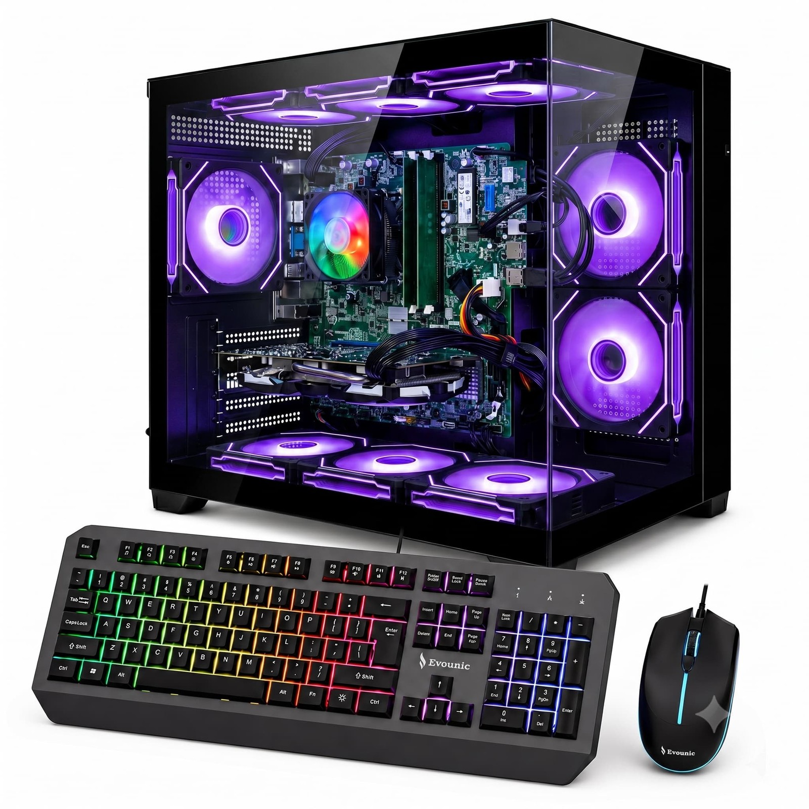 PreBuilt Gaming PC Desktop Ryzen 7 5800X RTX 5060 32GB RAM 1TB SSD Win11 Wifi6