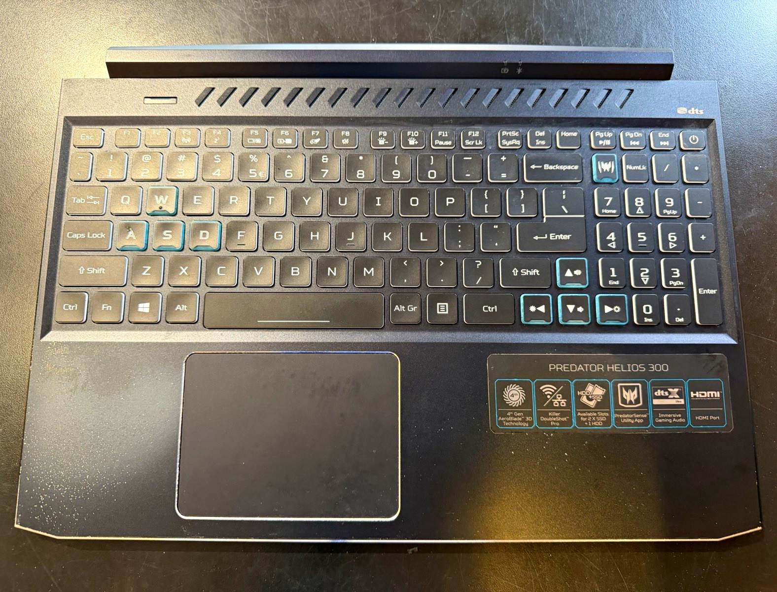 Acer Predator Helios 300 Black Palmrest Top Case w/ Keyboard & Touchpad N20C3 