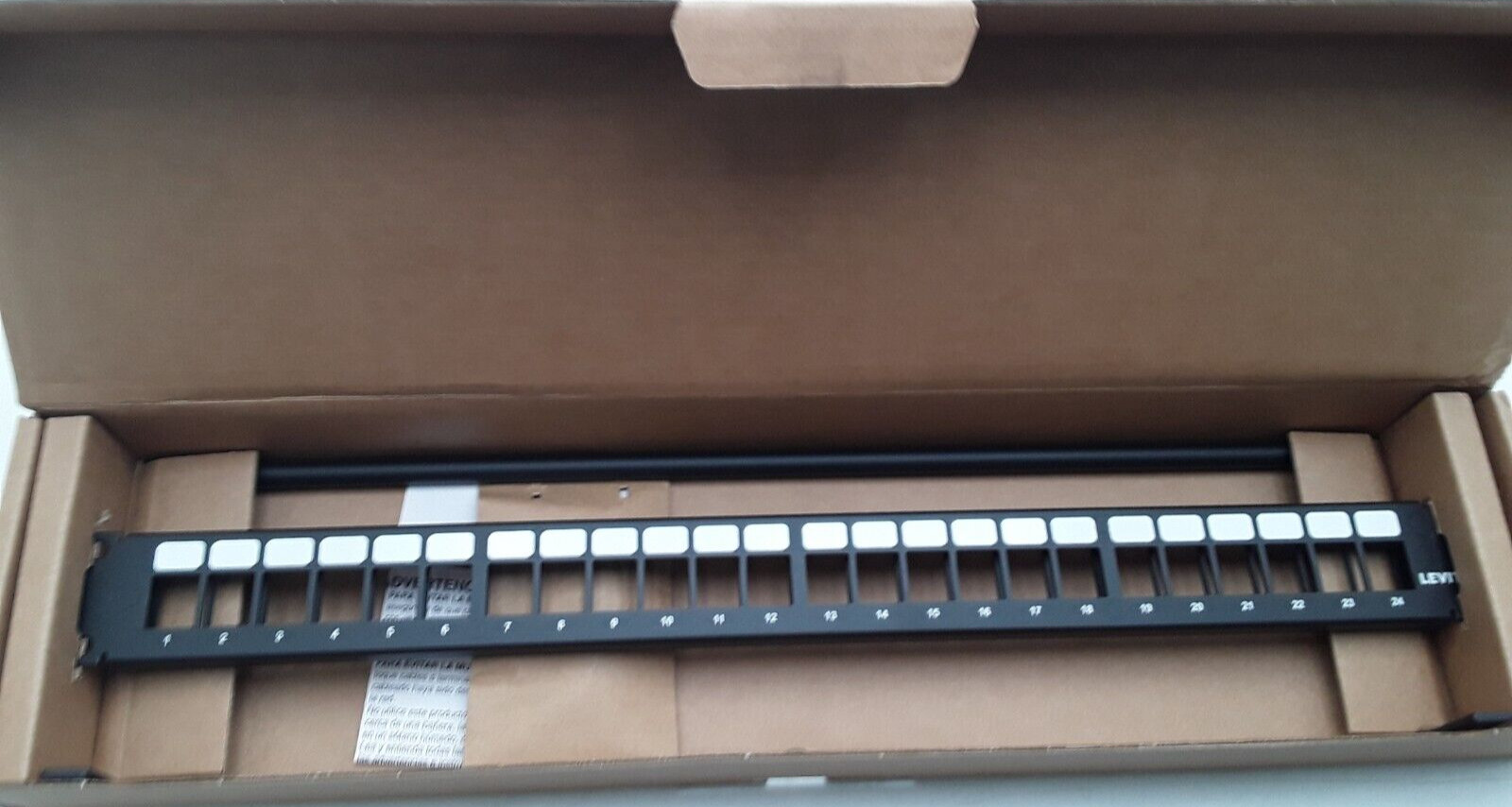 Leviton 49255-H24 Flat Quickport Patch Panel 24-Port 1RU Black