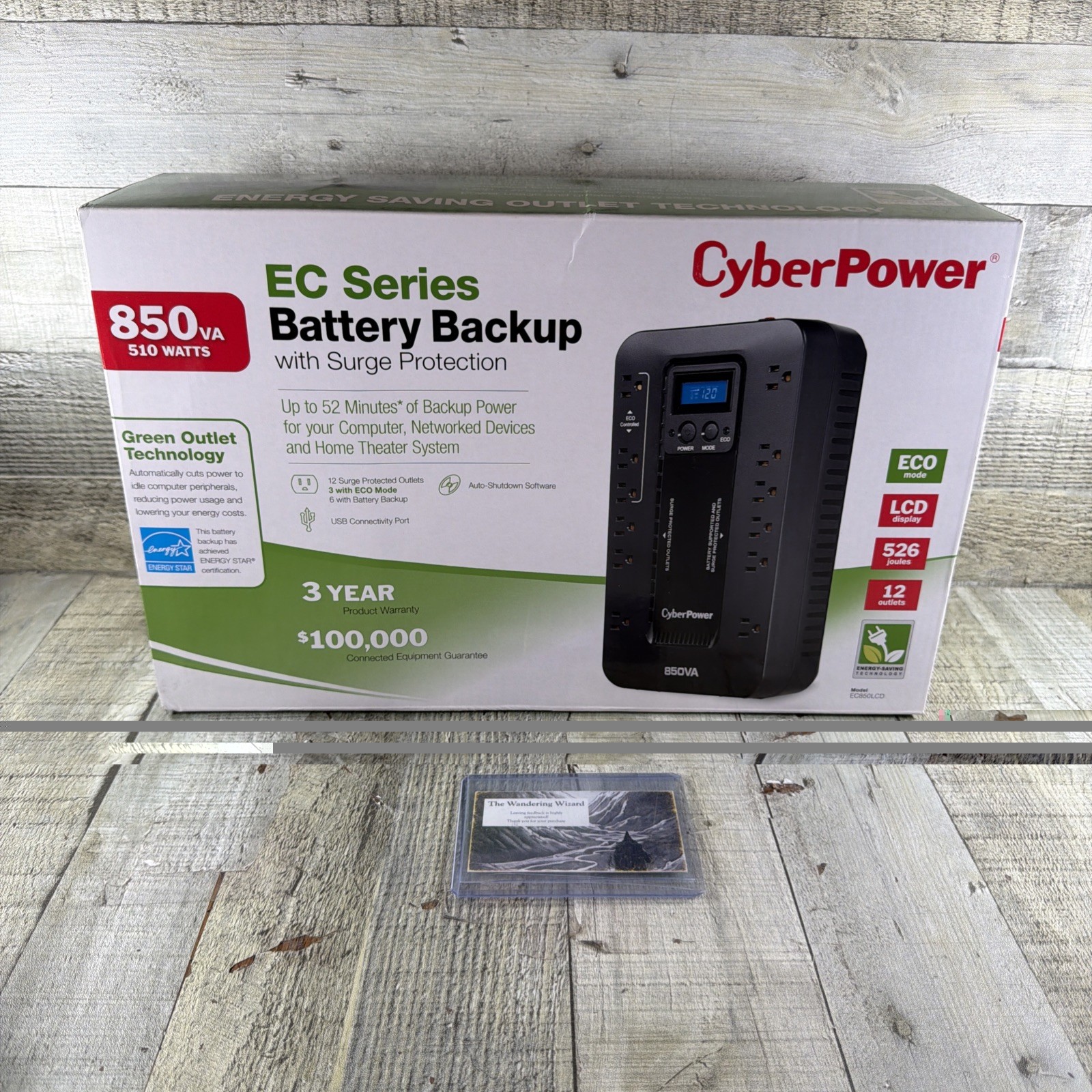 CyberPower EC850LCD  Ecologic 850 VA 510 Watts 12 Outlets New Never Used