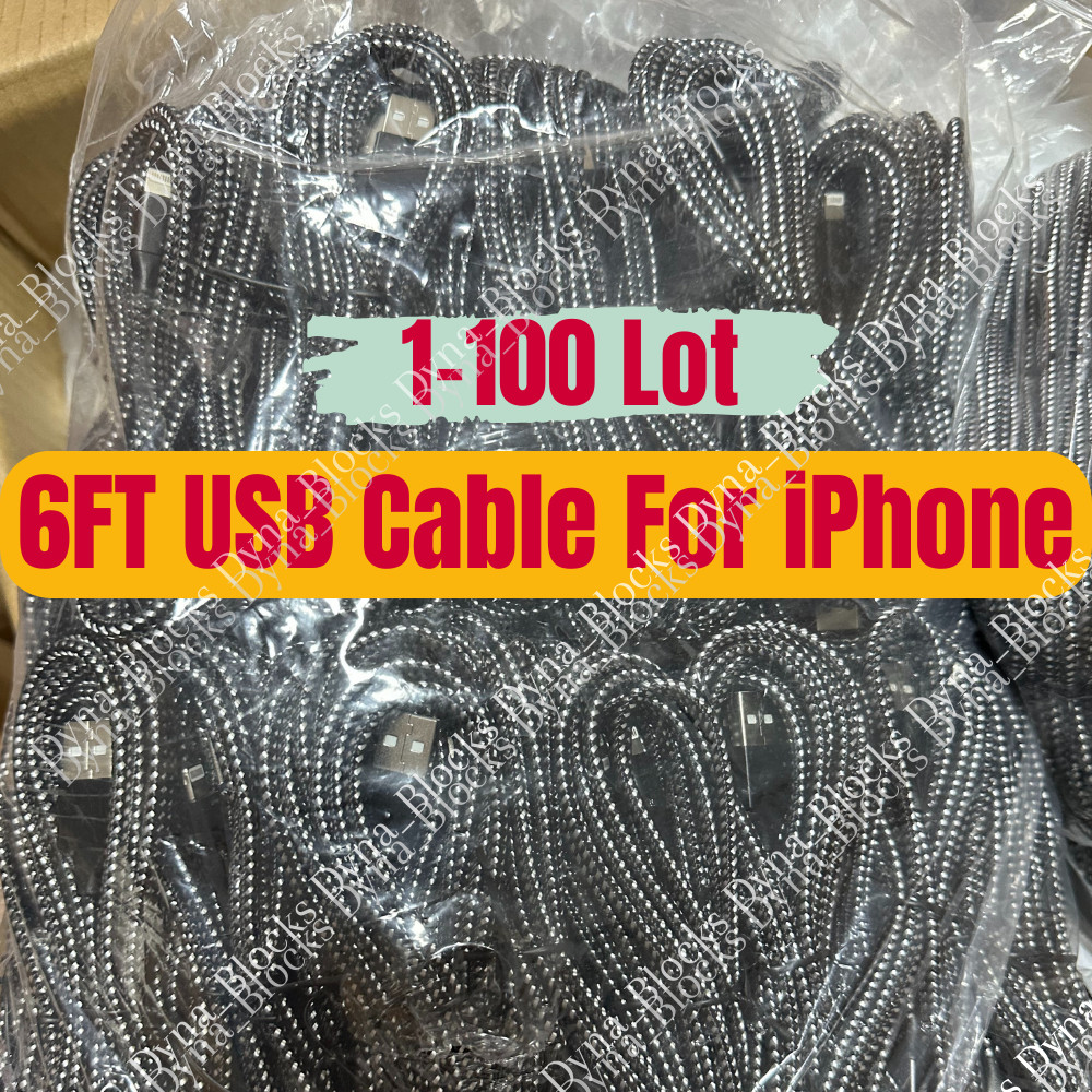 Lot Fast Charger USB Cable Heavy Duty For iPhone 14 13 12 11 X 8 7 Charging Cord