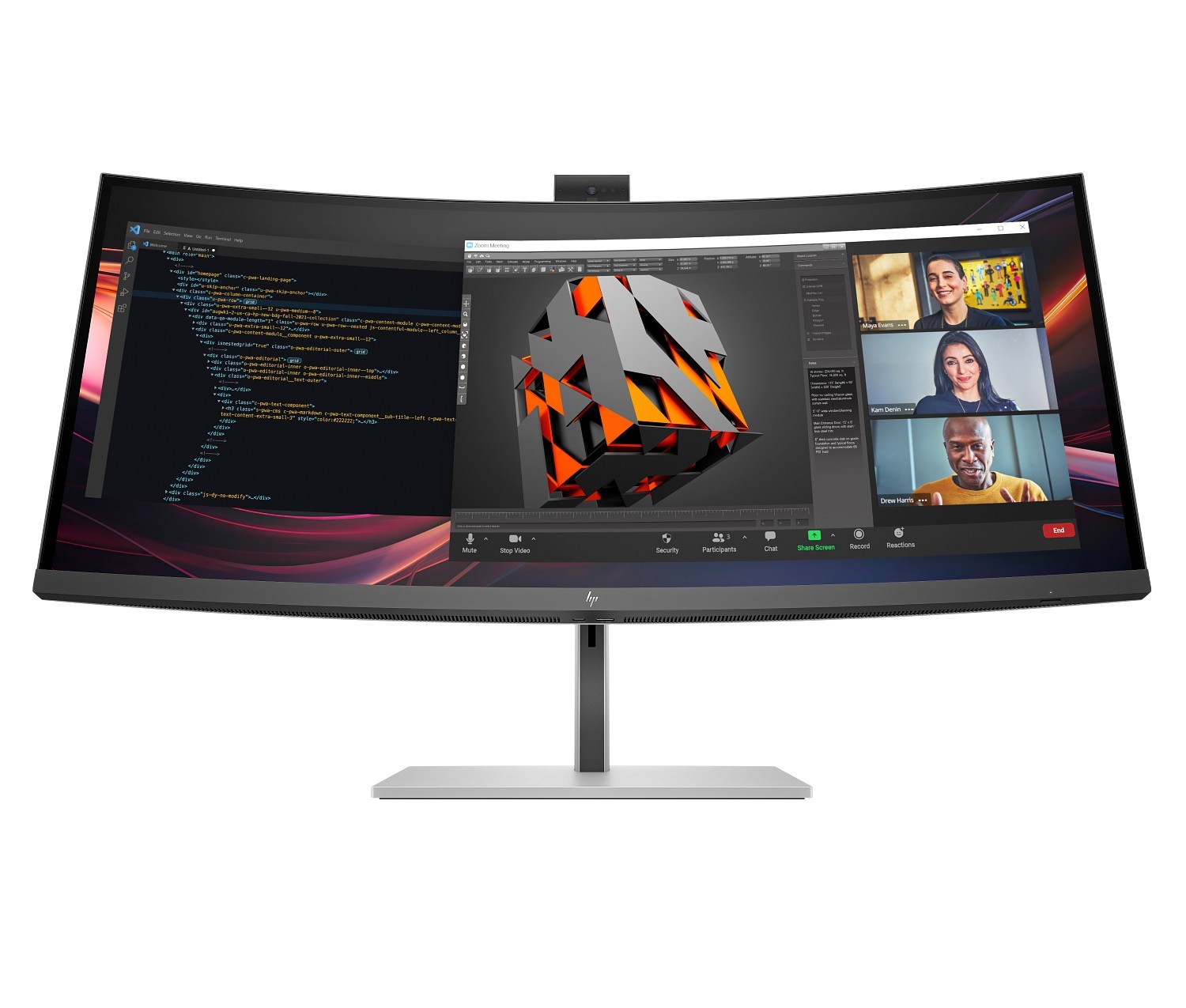HP Series 7 Pro 39.7" 5K2K Curved Conferencing Monitor - 740pm 1K:1