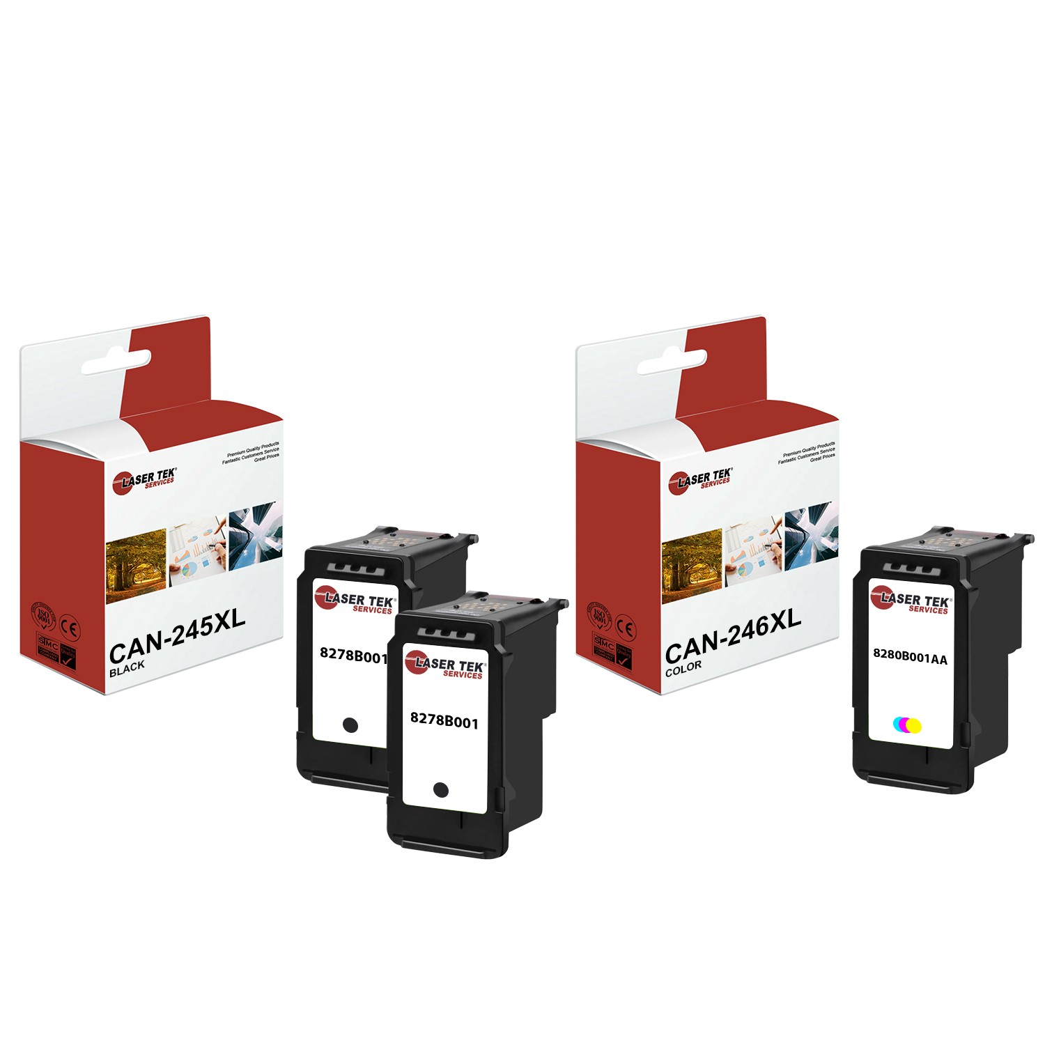 3Pk LTS 245XL 246XL CMY HY Compatible with Canon Pixma iP2820 Ink Cartridge