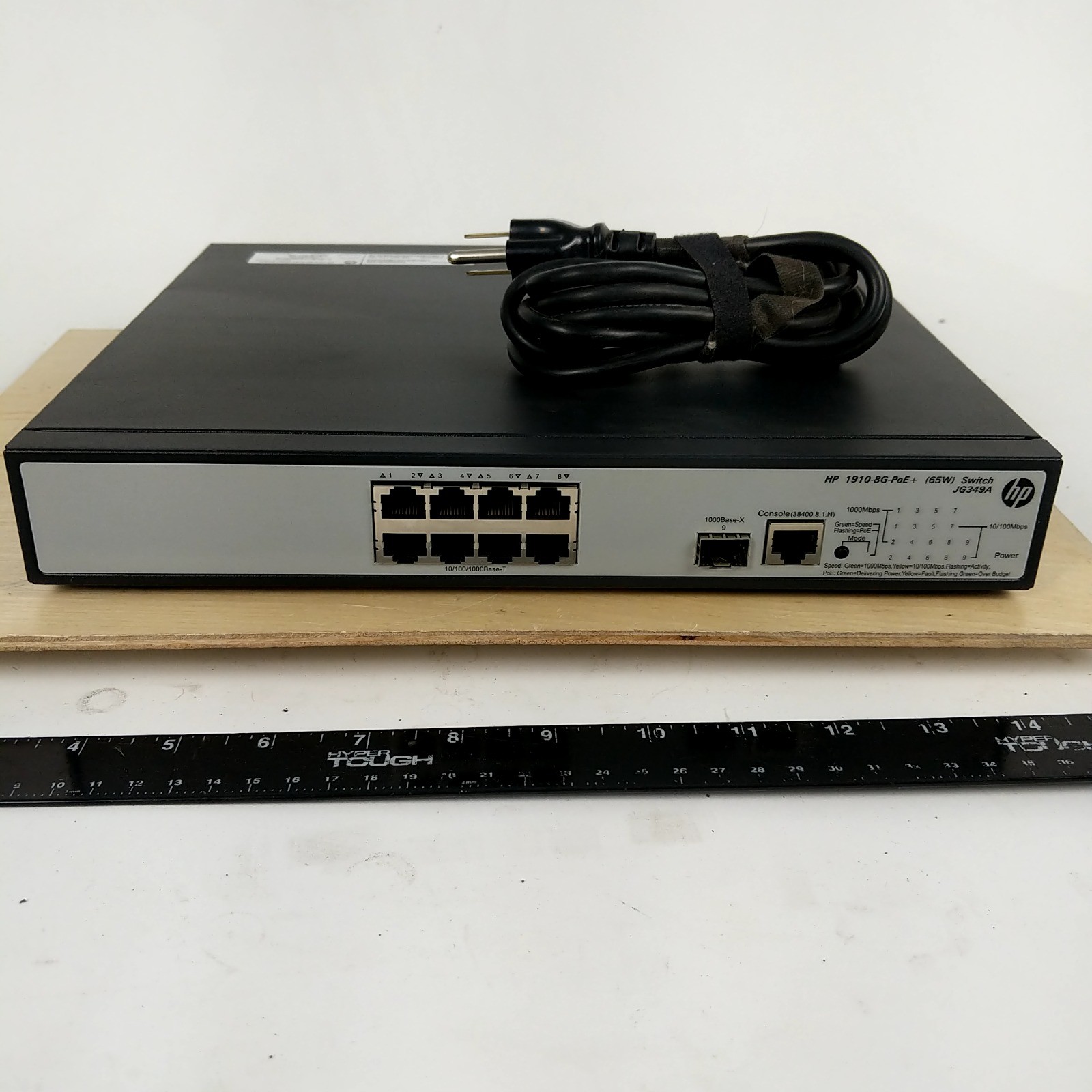 HP 1910-8G-PoE+ (65W) JG349A 8-Port Gigabit PoE+ Network Switch w/ Power Cord