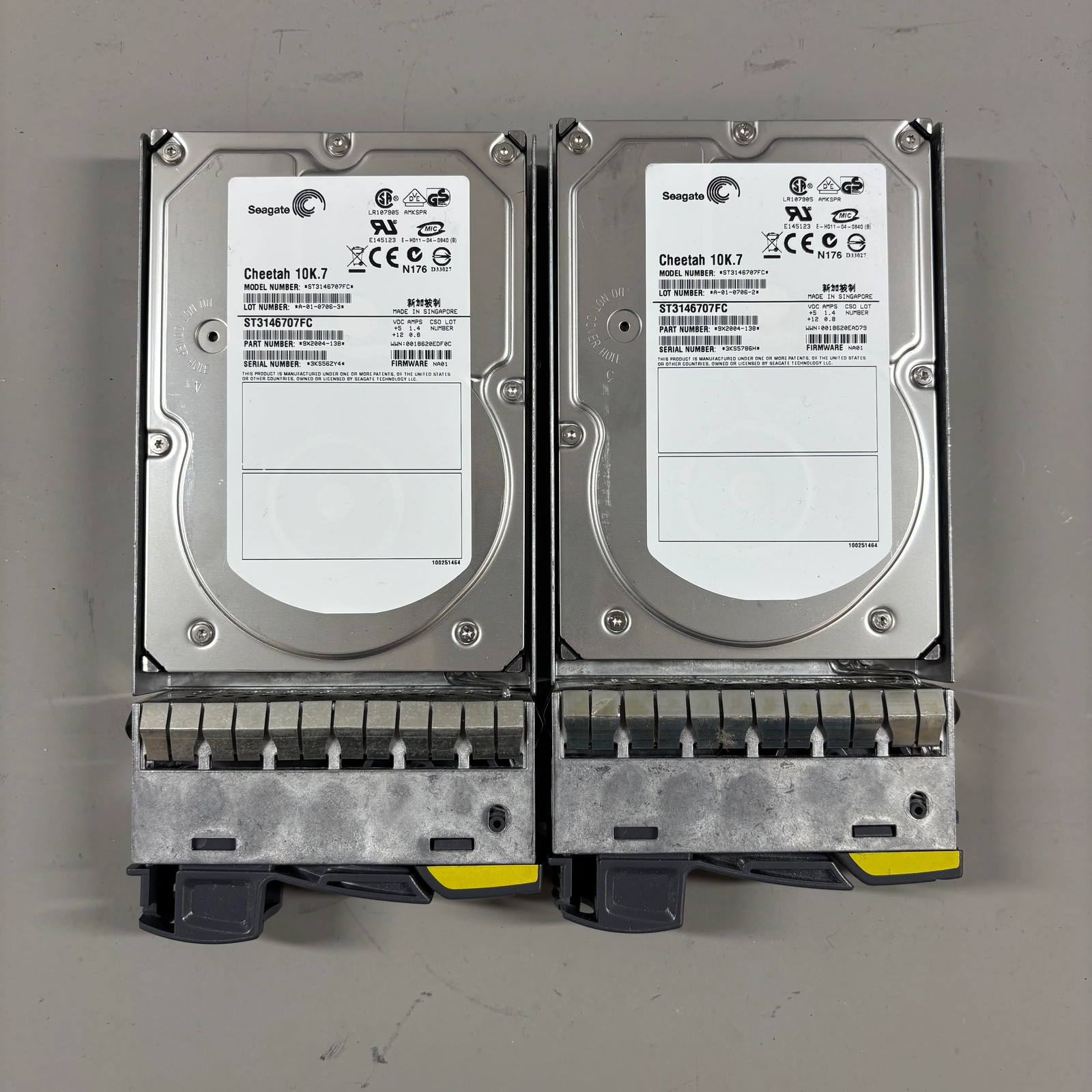Lot of 2 Seagate Hard Drives Cheetah 10K.7 146 GB HDD ST3146707FC
