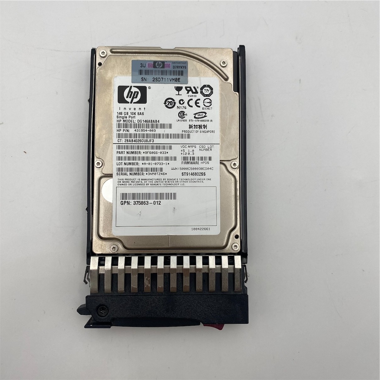 HP 146GB 10K 3G DP 2.5INCH SAS HOTSWAP HDD 418399-001