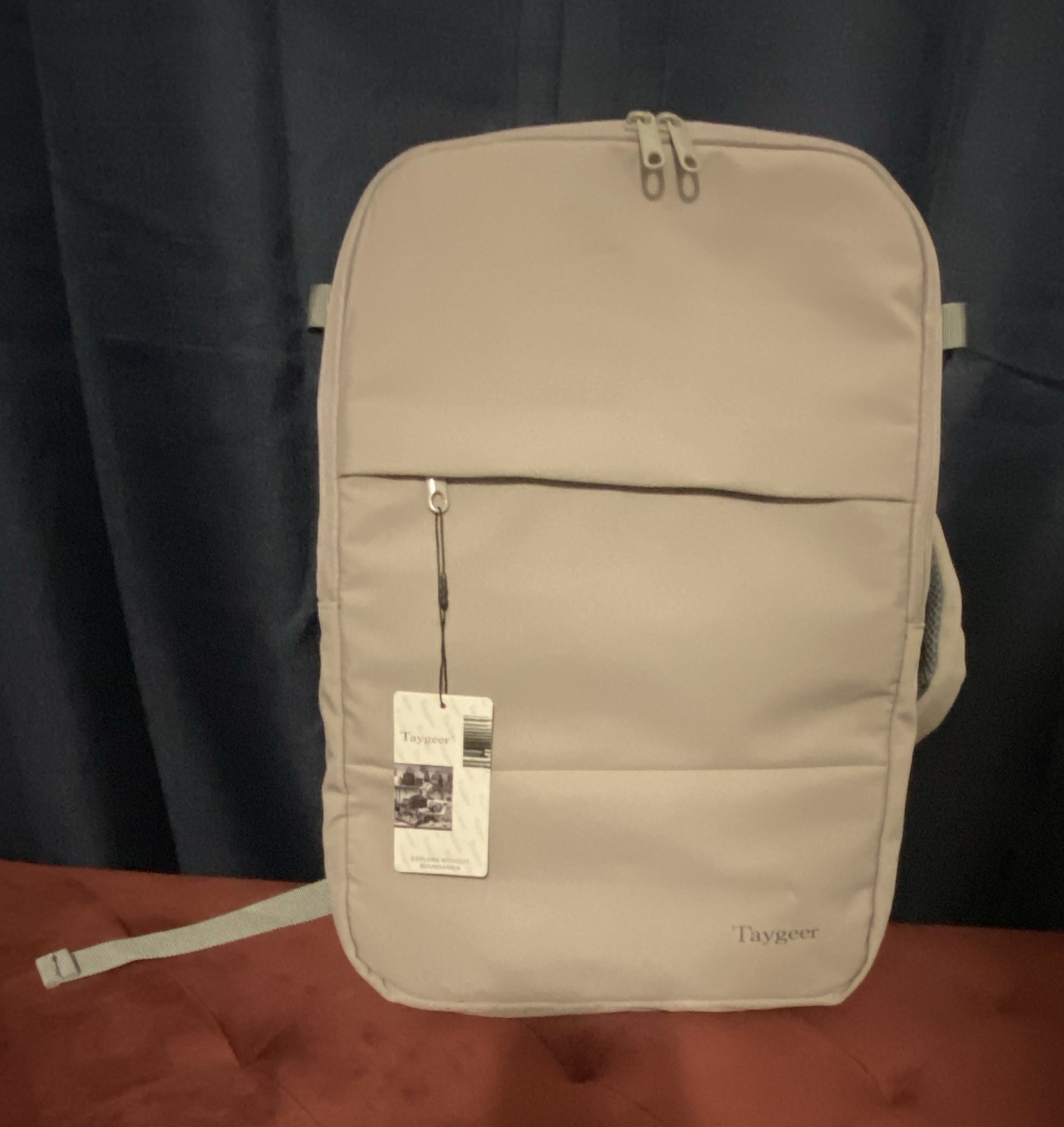 Taygeer Solid taupe Travel Carry on Backpack for 15.6 in Laptop, Universal Fit