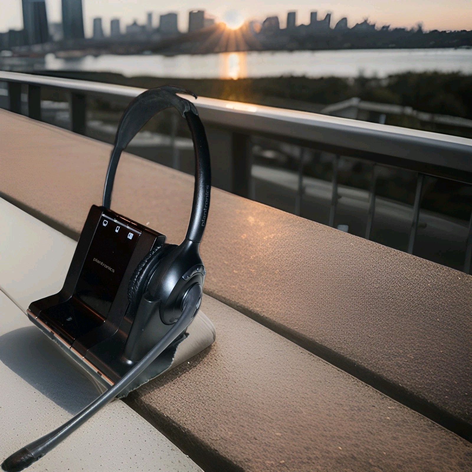 Plantronics W02 DECT 6.0 Wireless USB Headset with Base, Black Single Ear