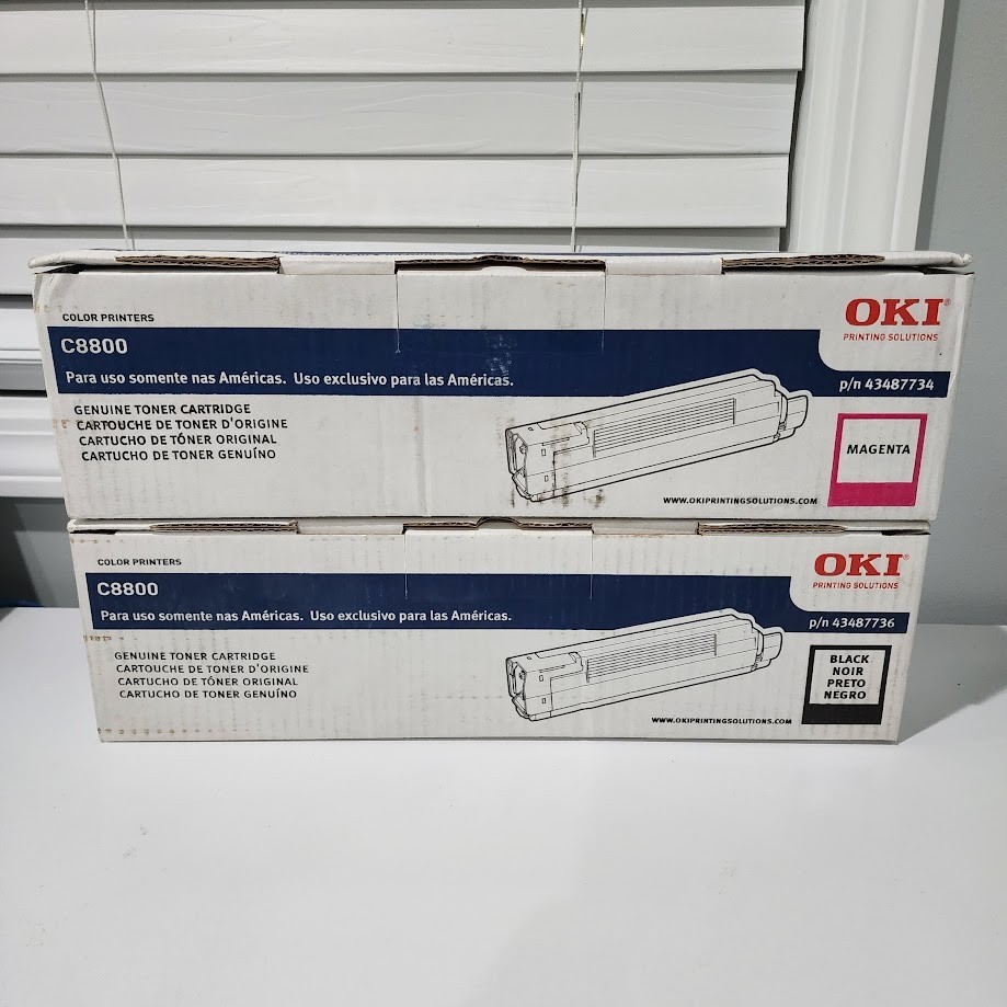 Oki C8800 Toner Cartridge Magenta  Black Lot Of 2
