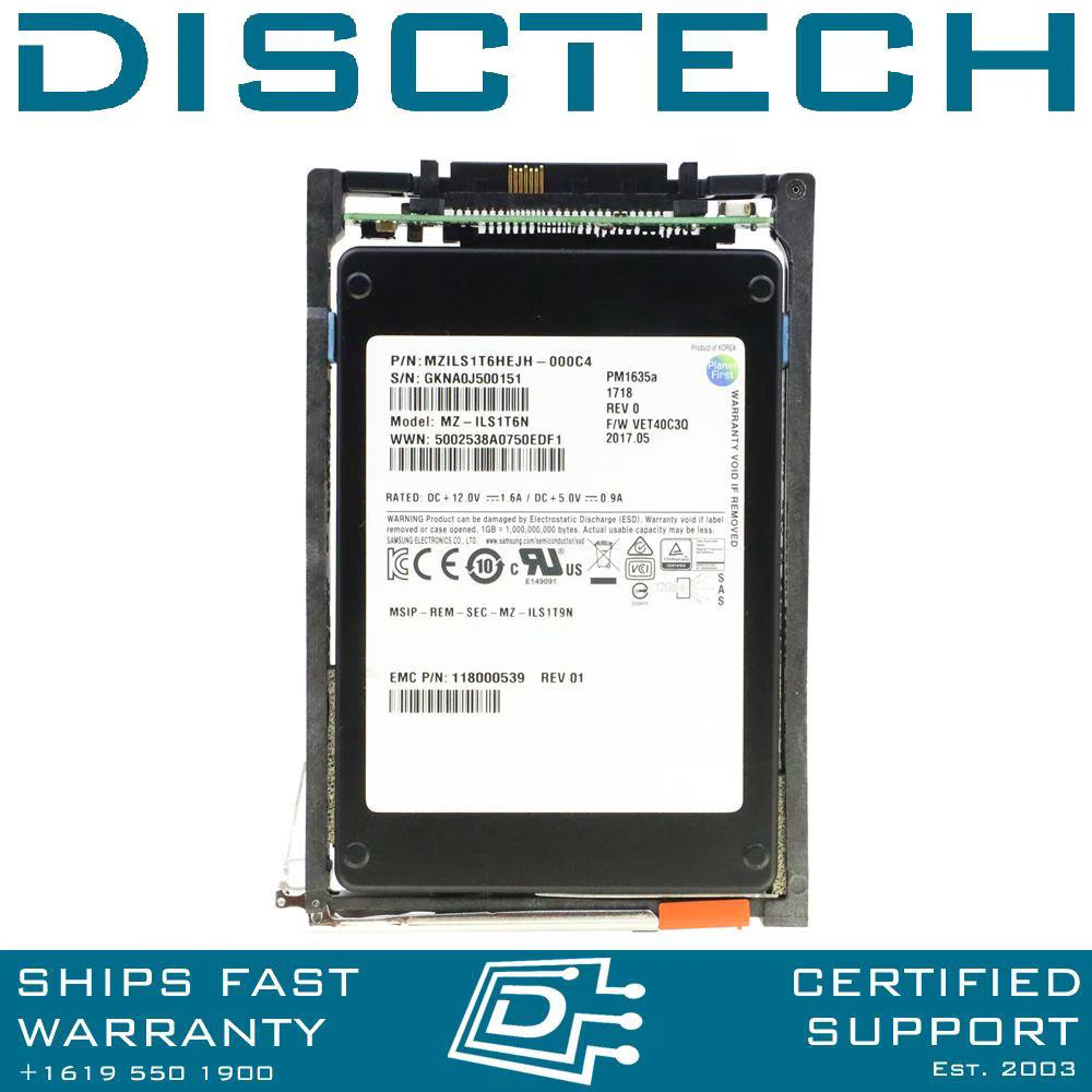 EMC Isilon 005052319 1.6TB SAS 6Gbps 2.5" SFF SSD w/ tray