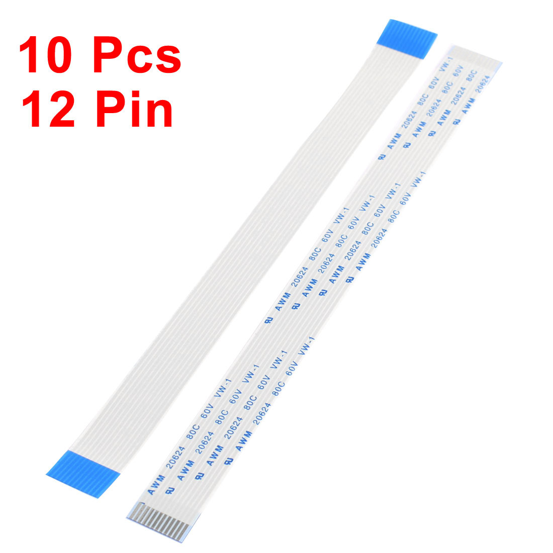 A Type 10Pcs 1.0mm Pitch 12 Pin AWM 20624 80C 60V VW-1 FFC 150mm