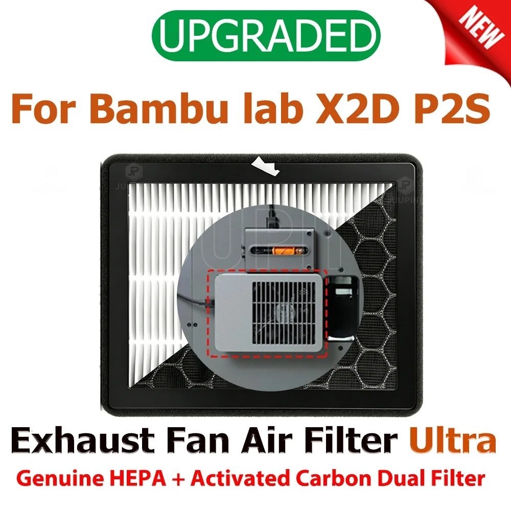 HEPA 13 Activated Carbon External Fan Air Filter for Bambu Lab P2S X2D 