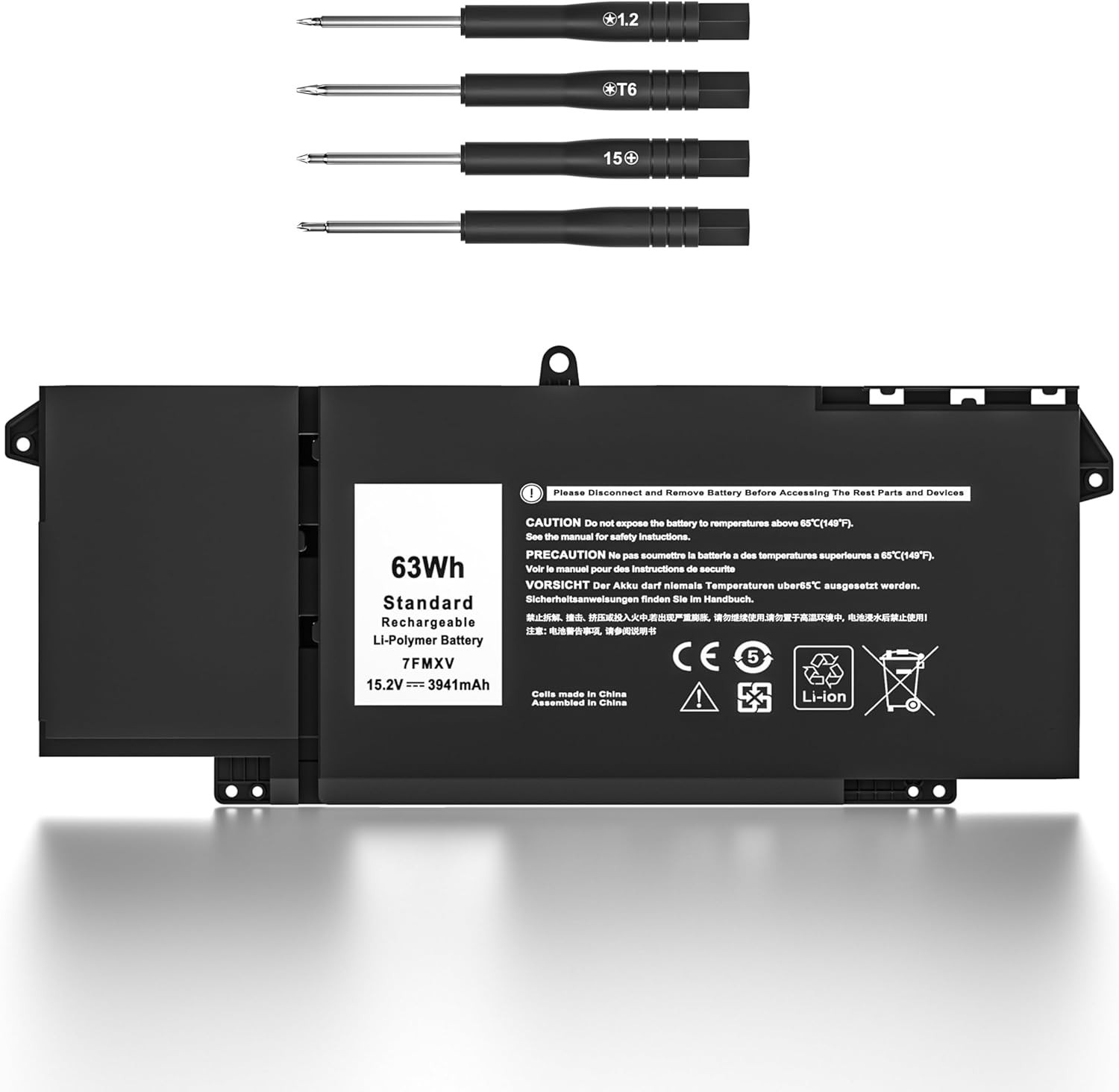7FMXV 63Wh Replacement Laptop Battery for Dell Latitude 5320 7320 7420 7520