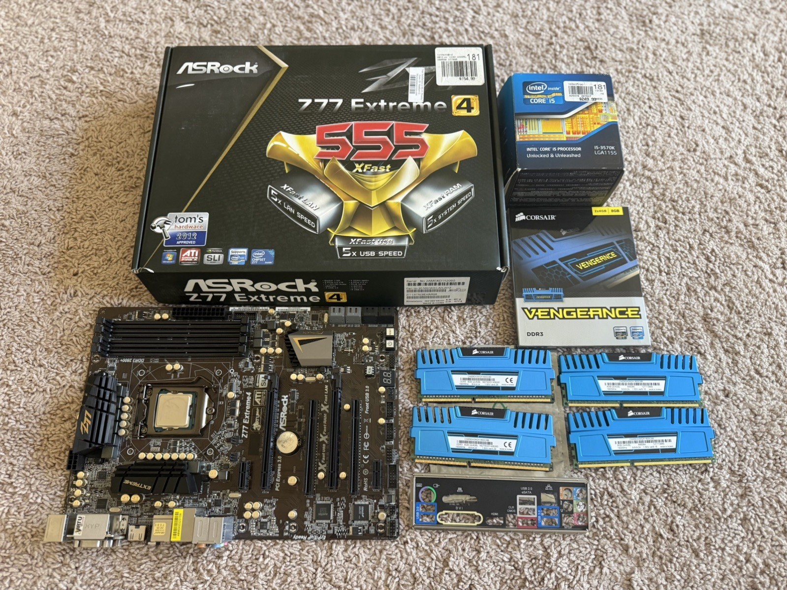 ASRock Z77 Extreme 4 / Intel 3750K 3.4Ghz / Corsair Vengeance DDR3 16GB