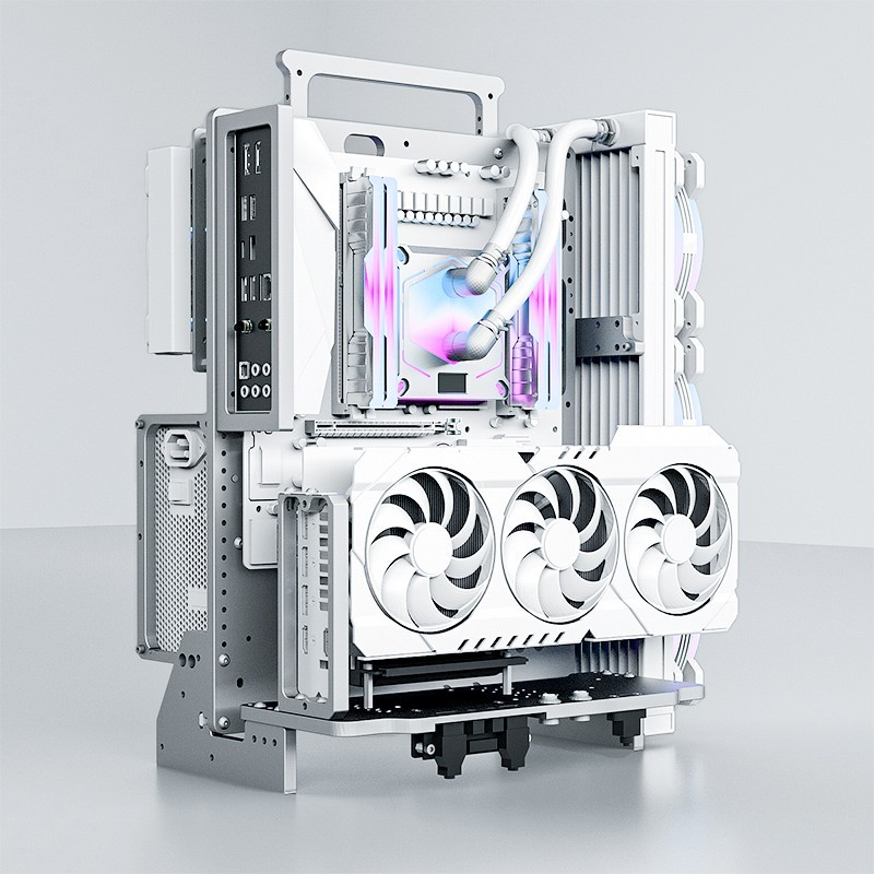 SOCOOLAR SOC-B ATX Vertical Open Frame PC Case Aviation Aluminum Black 360mm Bra