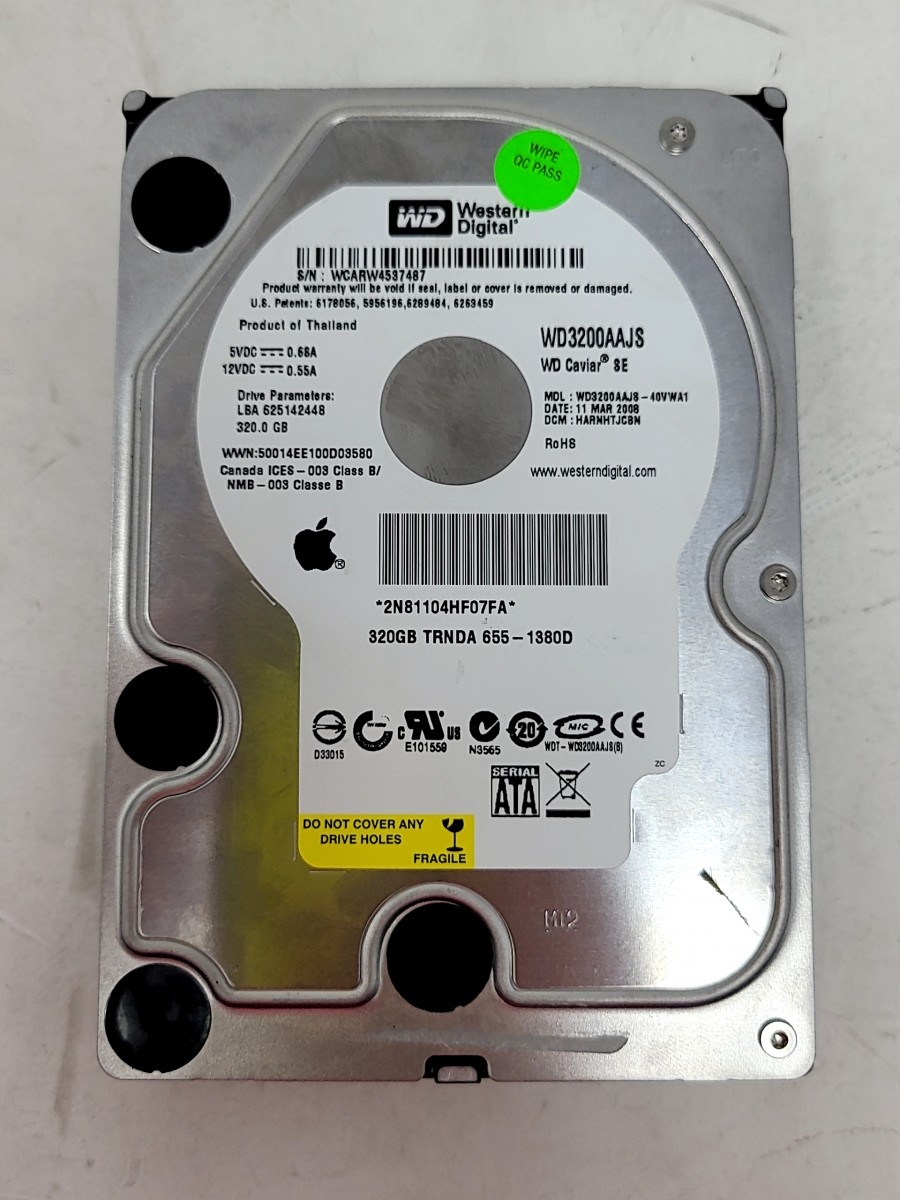 WESTERN DIGITAL WD3200AAJS-40VWA1 Hard Drive SATS 3.5" 320GB