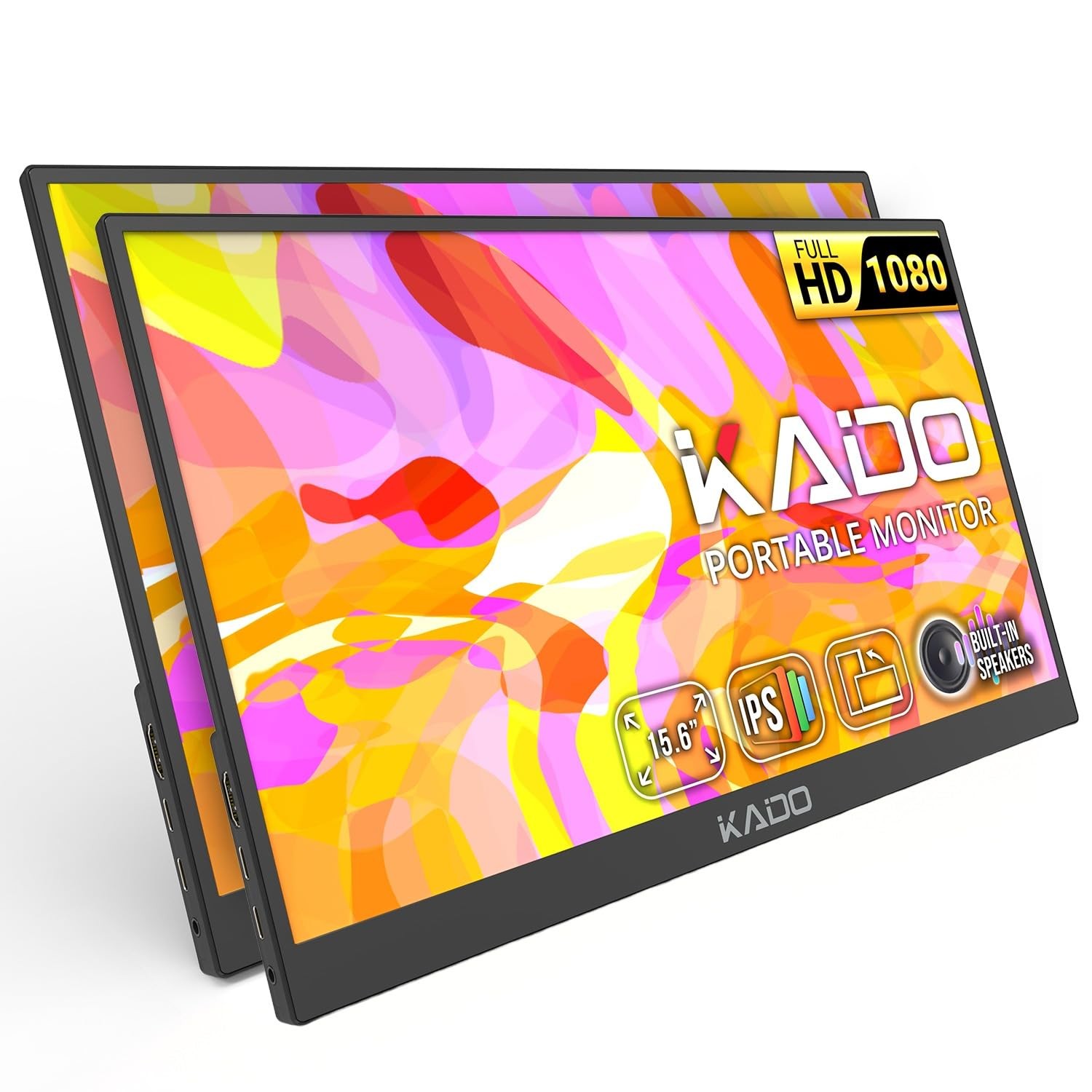 Kado 2Pack Portable Monitor 15.6Inch 1920x1080 USBC HDMI IPS Display
