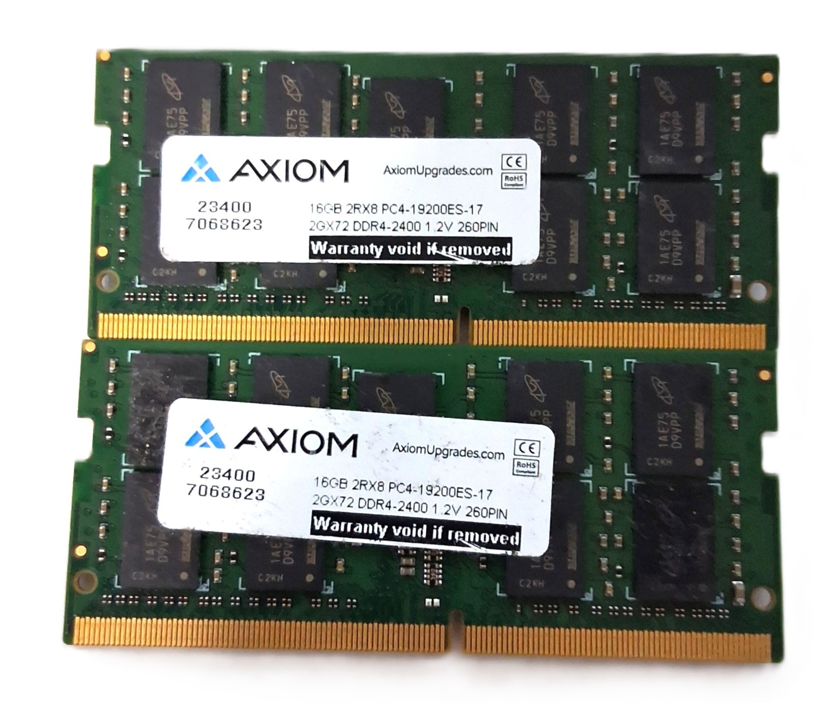 Lot of 2 AXIOM DDR4 16GB Laptop RAM | PC4-19200ES | See Photo