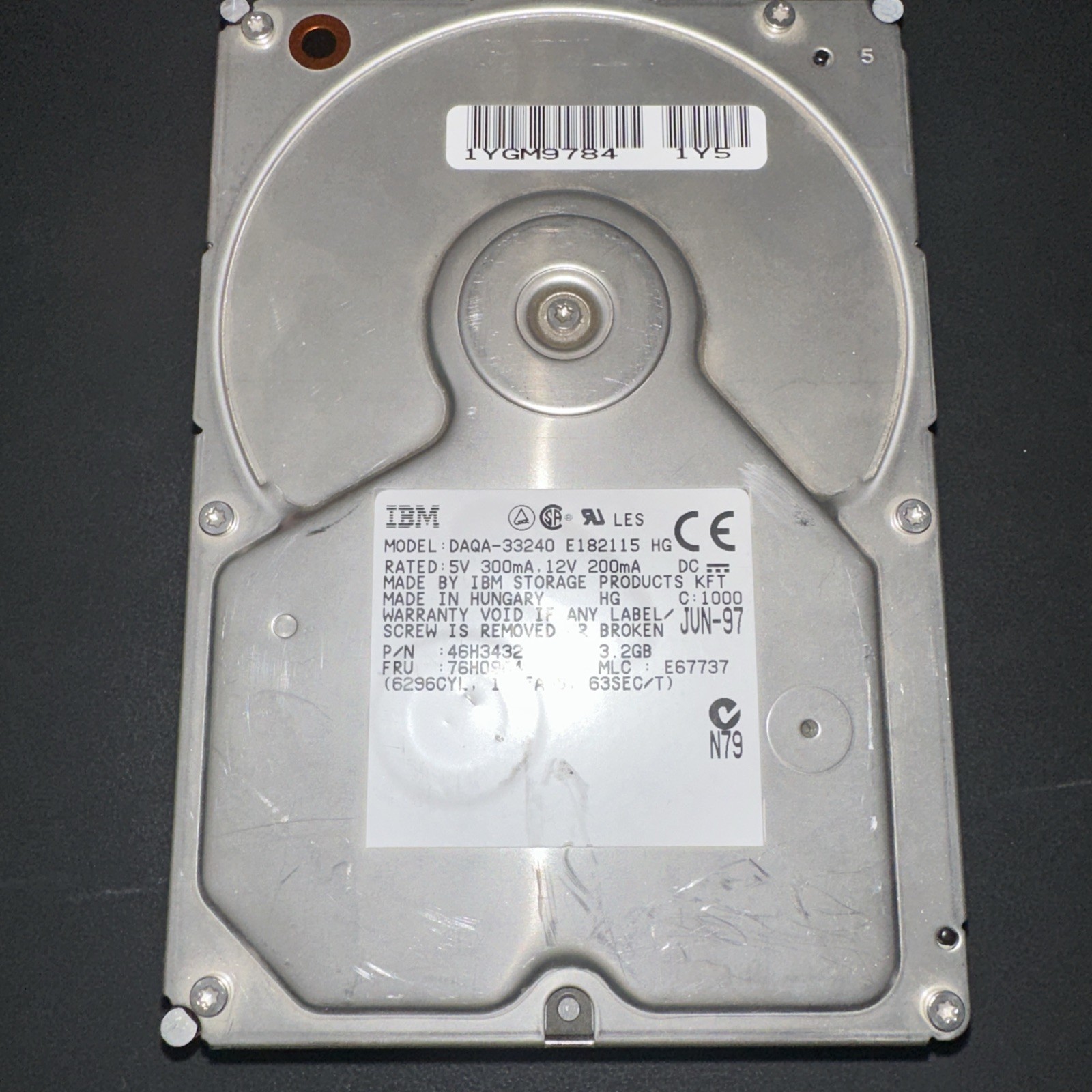 IBM DAQA-33240, PN 46H3429, MLC E16819, IBM 3.2GB IDE 3.5 Hard Drive HDD