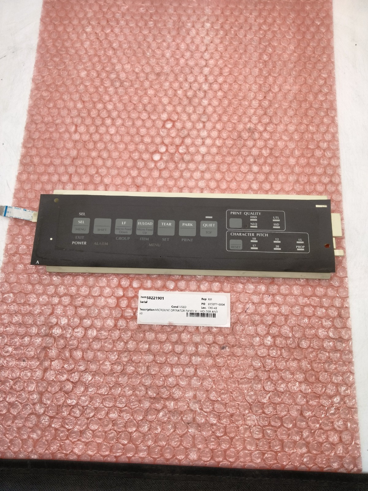 OKIDATA 50221091 MICROLINE OPERATOR PANEL W / HOLDER AND OVERLAY