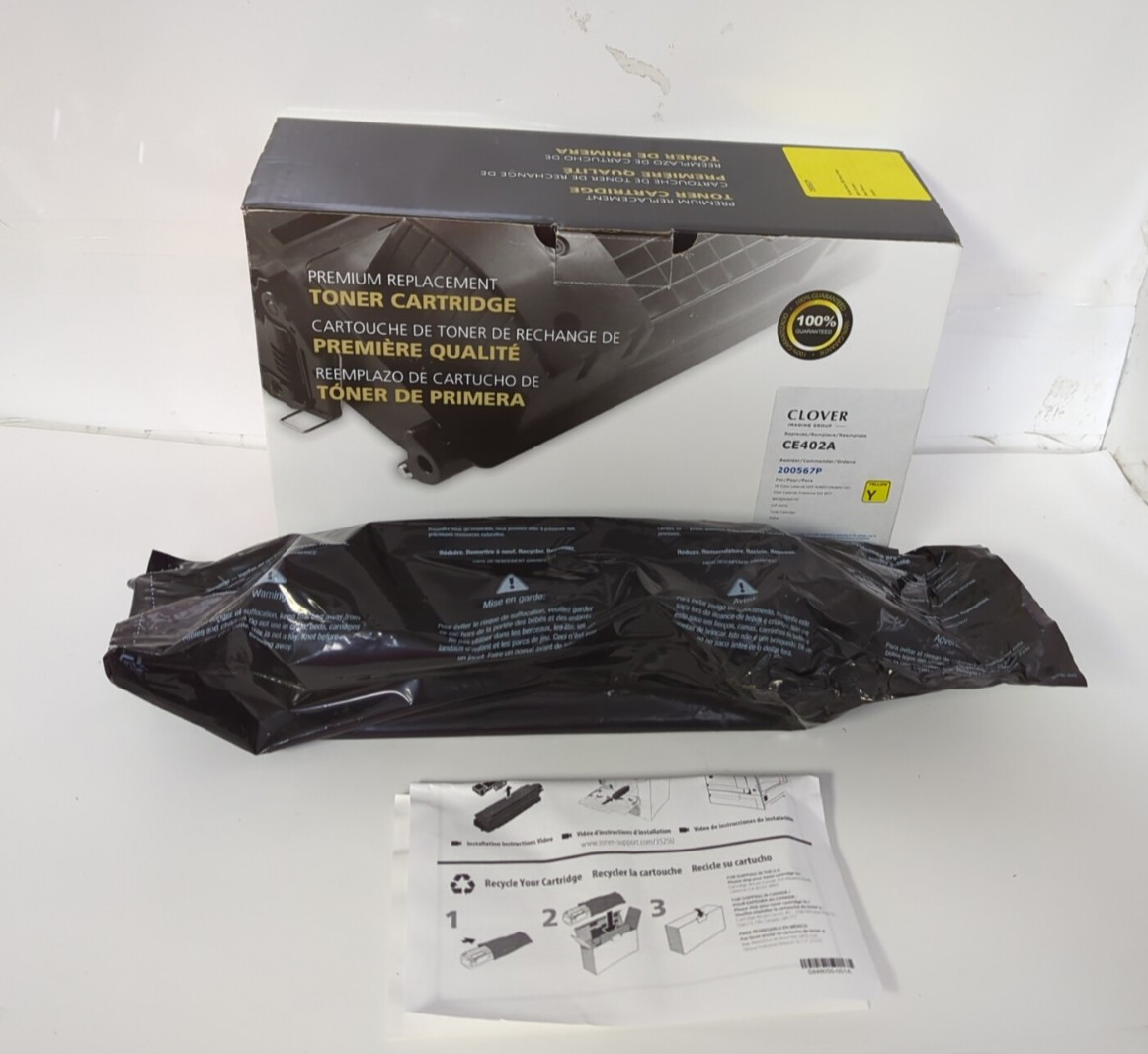 CLOVER PREMIUM REPLACEMENT TONER CARTRIDGE CE402A, 200567P YELLOW