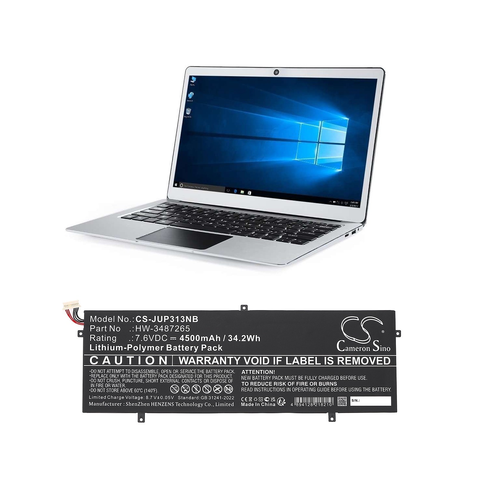 BATTERIE 4500mAh Type HW-3487265 For Trekstor Primebook C11