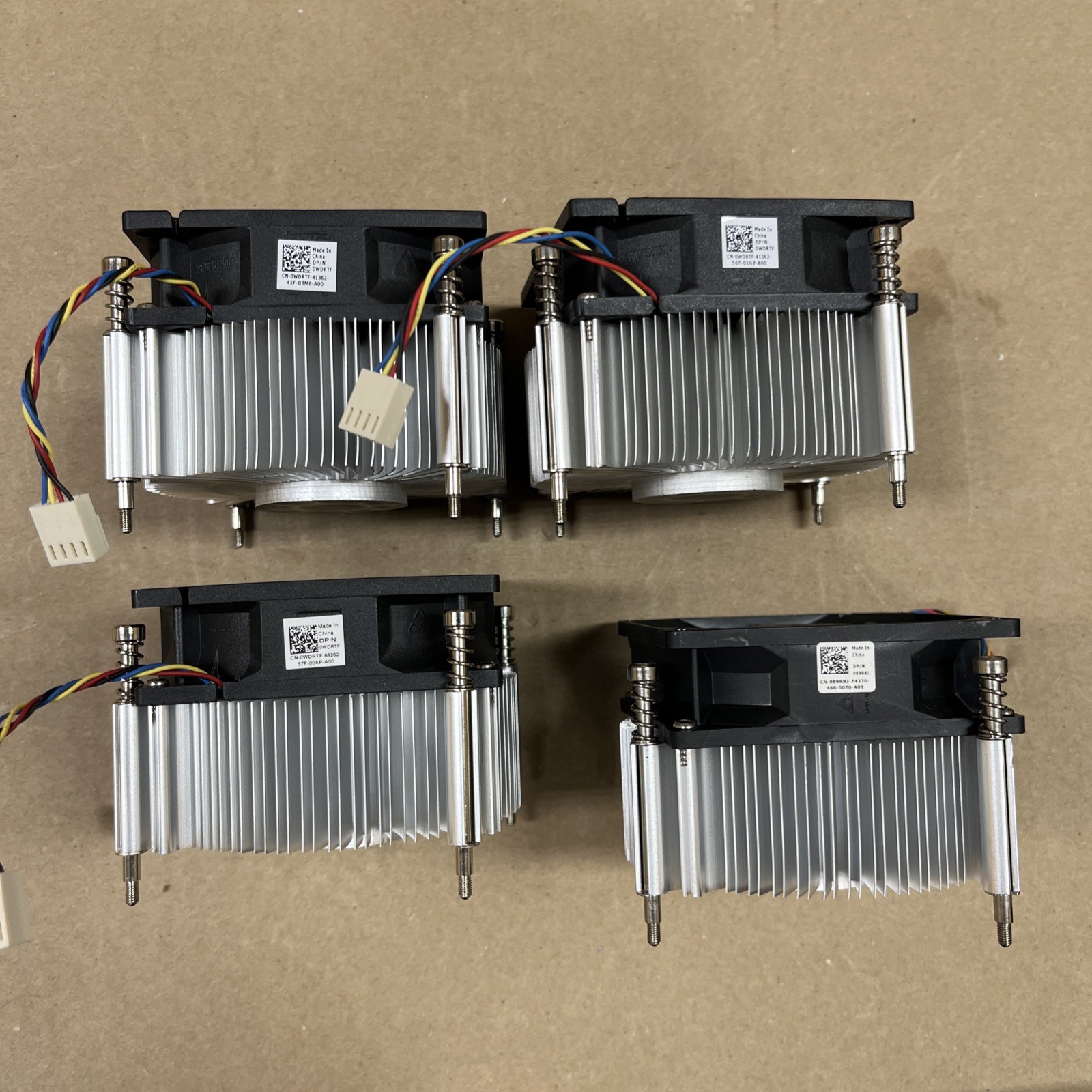 QTY (3) Dell 0WDRTF & QTY (1) 089R8J CPU Cooling Fans with Heatsink (4 Total)