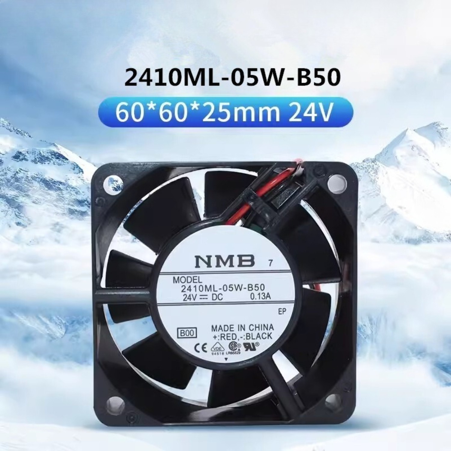 1pcs NMB-MAT 2410ML-05W-B50 6025 DC 24V 0.13A 6CM Inverter Cooling Fan