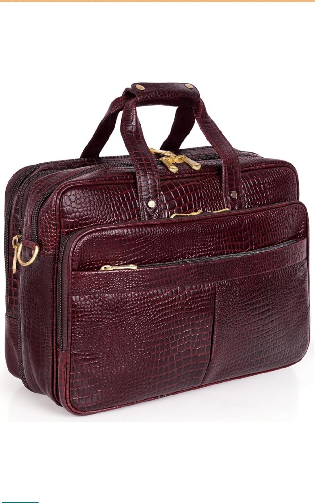 Tayib Full Grain Leather Laptop Messenger Shoulder Briefcase Bag 16 Inch...
