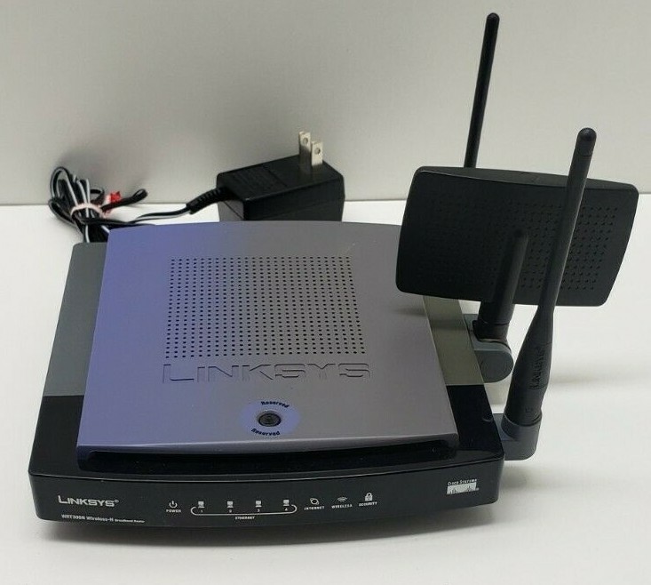 Linksys WRT300N V1 Wireless N Broadband Router 4 Ports with Power Cable