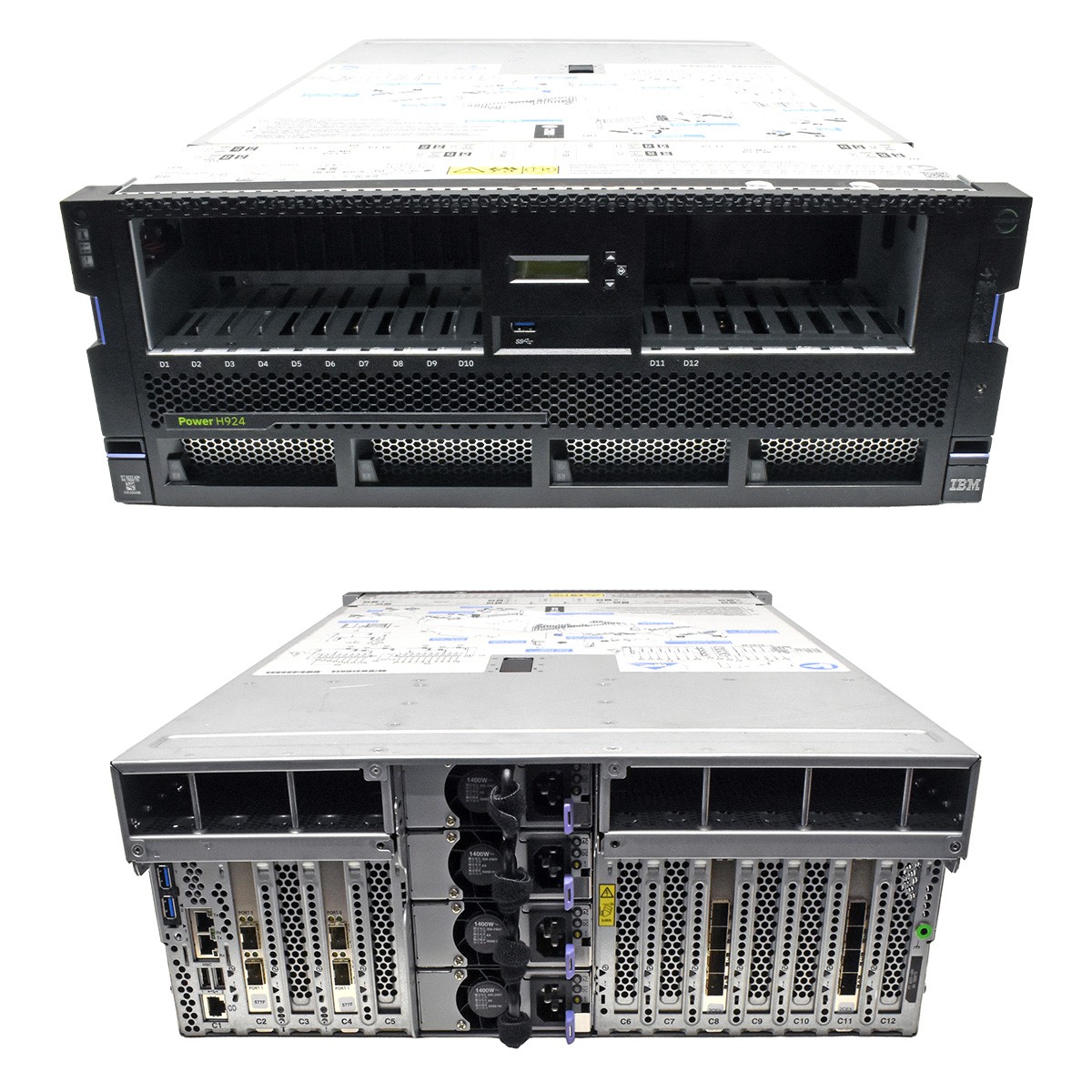 IBM Power H924 Server 2x Power9 CPU 12C 0GB PC4 12x SFF 2.5 2x LPE16002 2x EN15