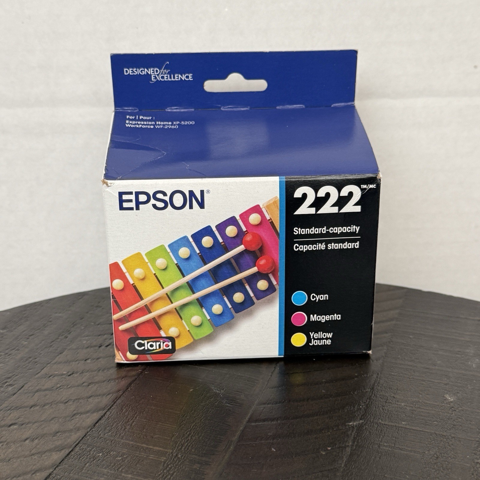 Epson 222 Genuine Color Ink Cartridges Cyan Magenta Yellow 3-Pack NEW Exp 2029