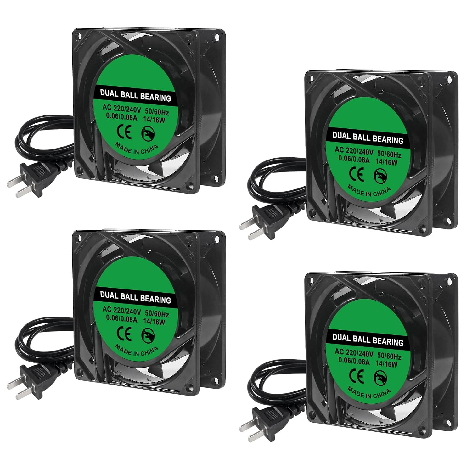 4Pcs 8025 Cooling Fan 80X80X25Mm DC 12V Cooler Brushless XH2.54 2Pin for DIY PC