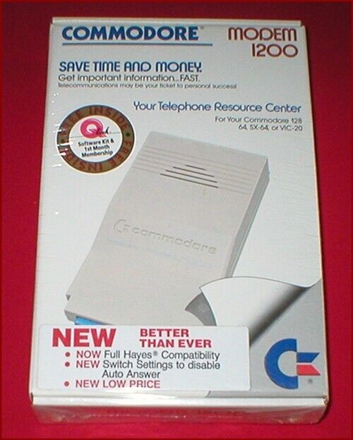 Modem 1200 for the Commodore 64 C64 128 SX-64 Vic-20 Computer NEW SEALED