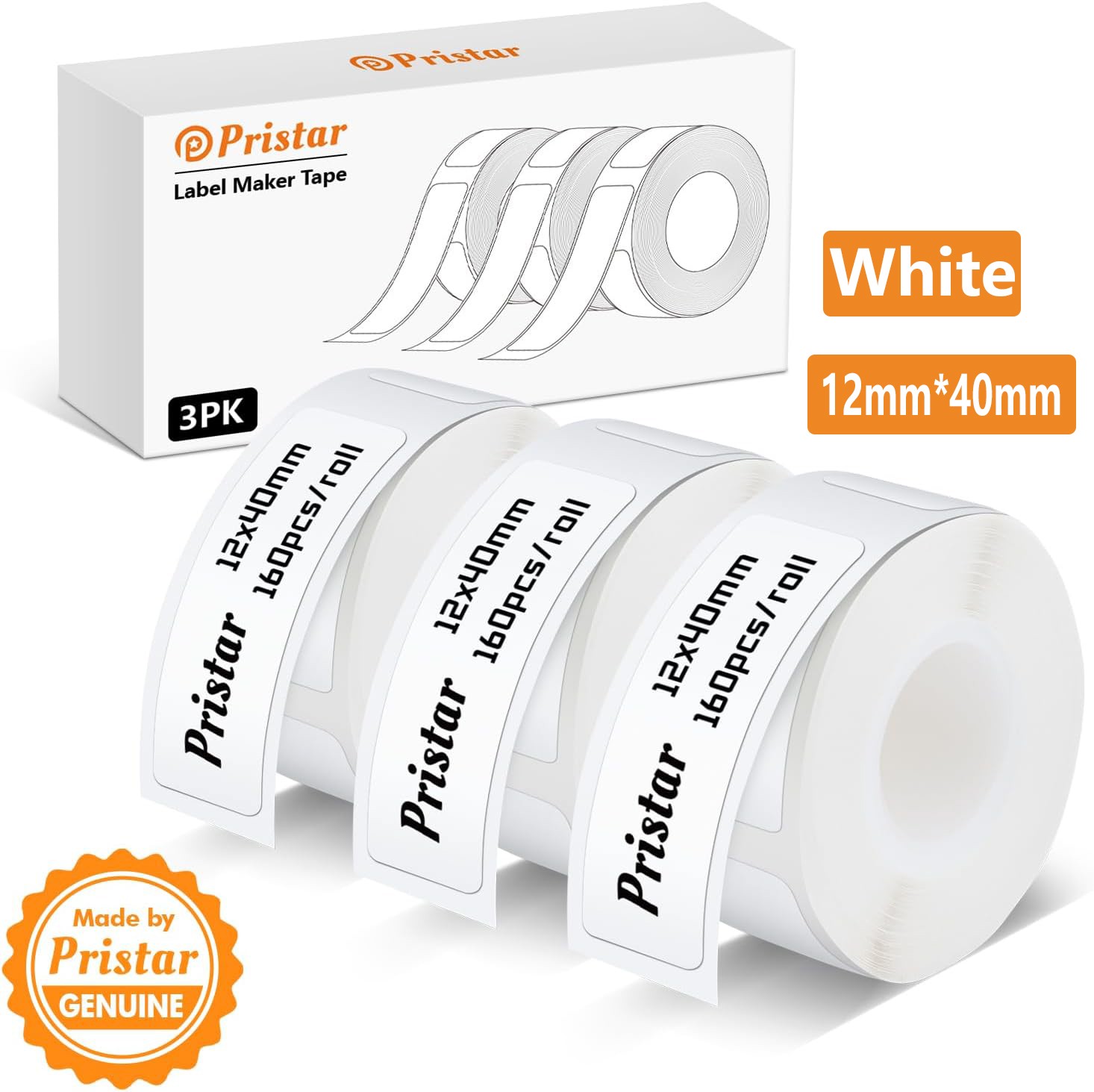 3 Rolls 12x40mm Self-Adhesive Thermal Paper Sticker 160 Labels/Roll For P15 D30