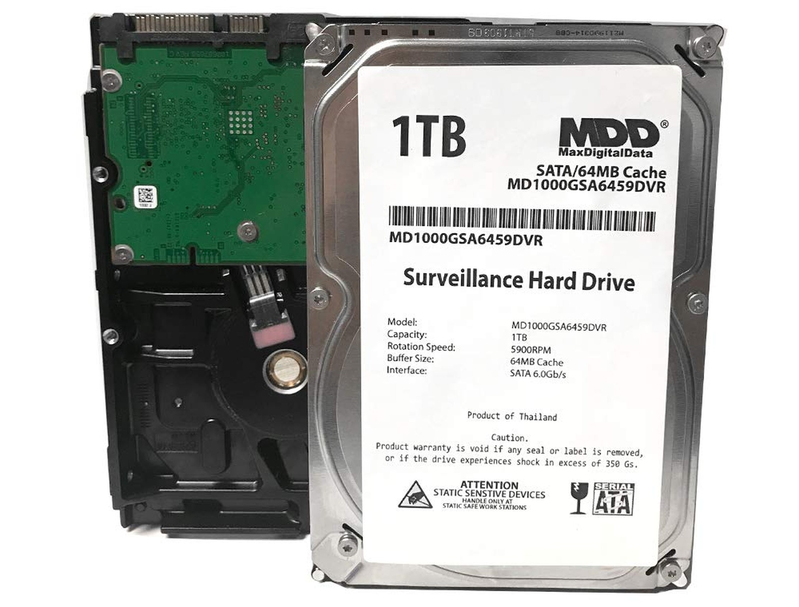 MaxDigitalData 1TB 64MB Cache 5900PM SATA 6.0Gb/s 3.5" Internal Surveillance ...