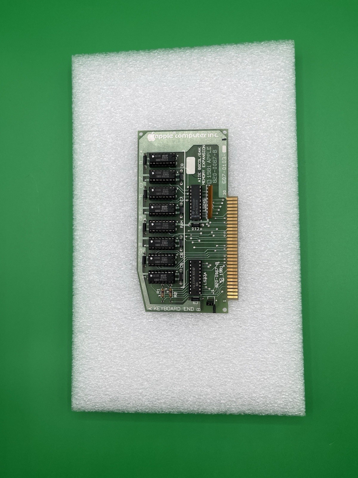 Apple IIe 80 Column 64K Memory Expansion Card 820-0067-B 607-0103 Vintage