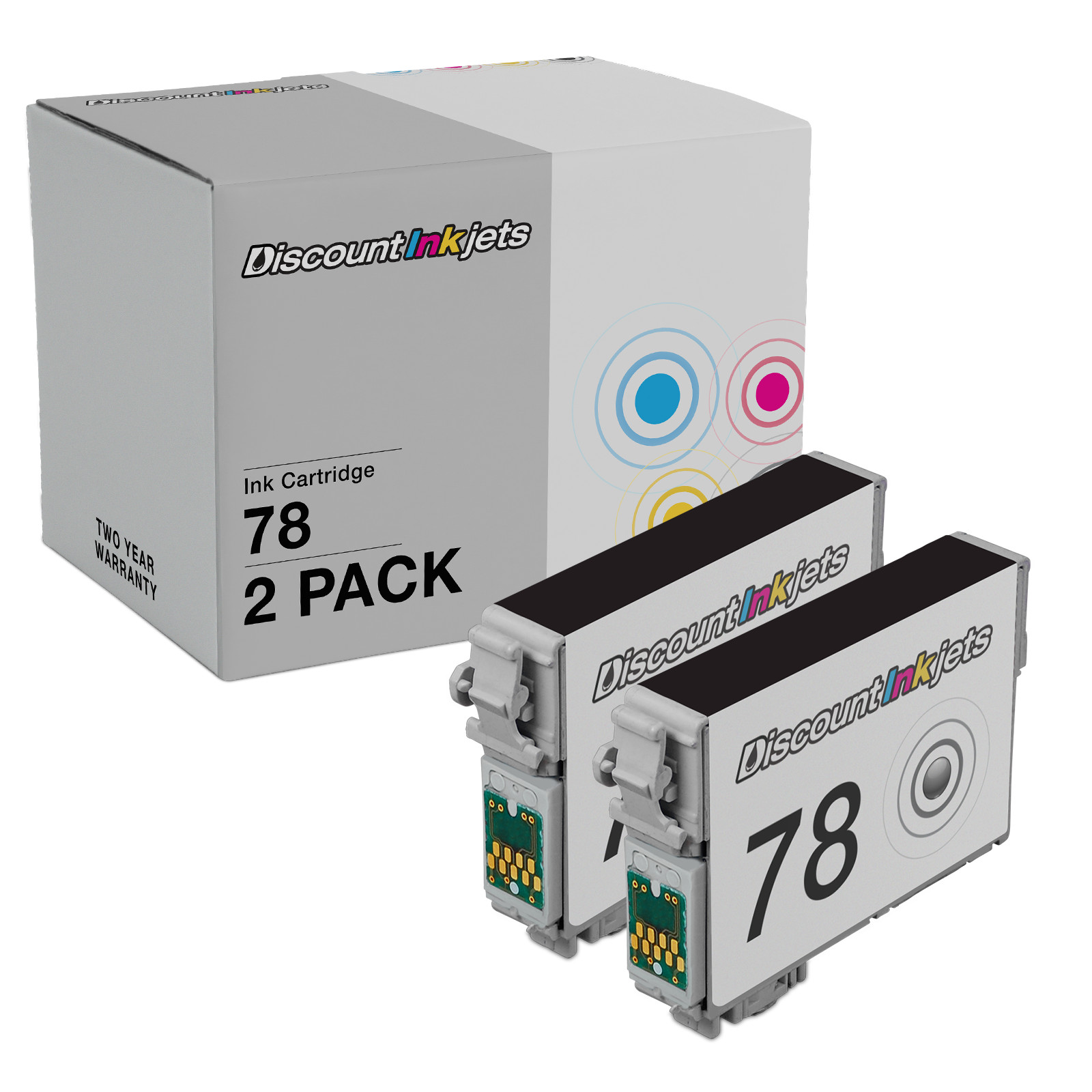 2PK 78 T078120 for EPSON T0781 BLACK Ink Cartridge Stylus Photo R280 RX580 RX595