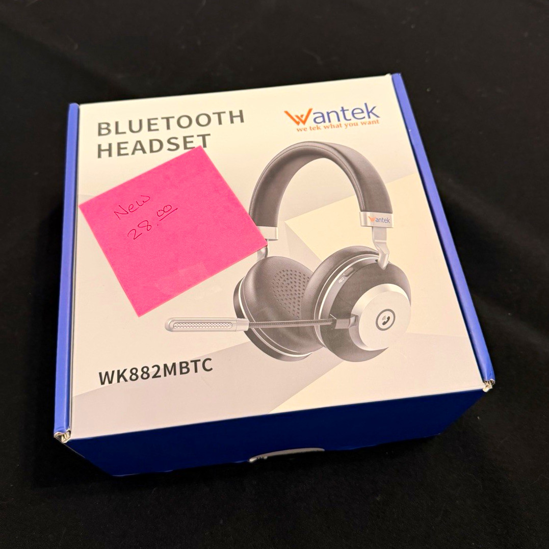 Wantek WK882MBTC Bluetooth Over-Ear Dual Headset Boom Mic