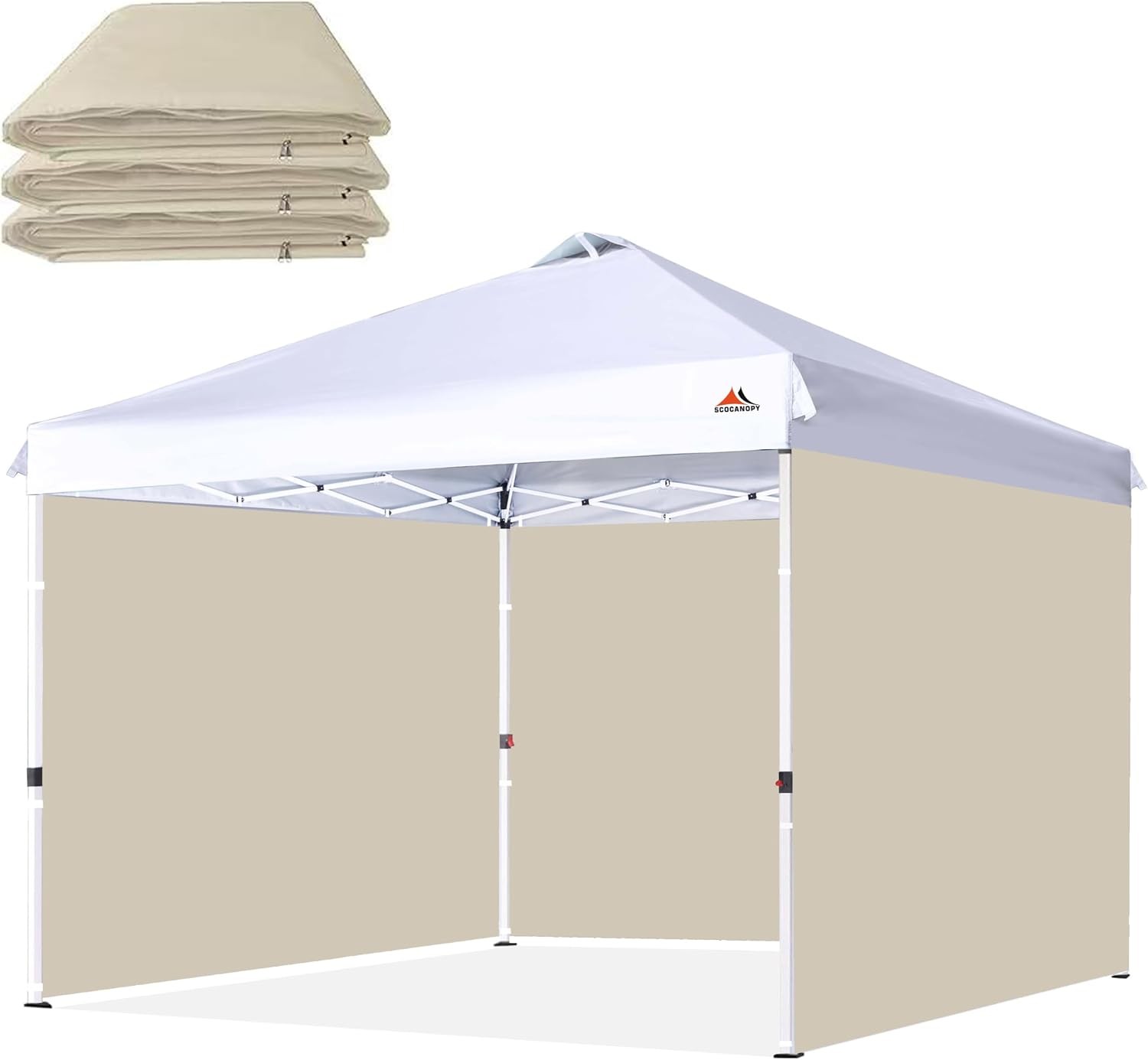 SCOCANOPY SunWall for 12x12 Pop Up Canopy Frame, 3 Pack SideWall 12X12, Beige 