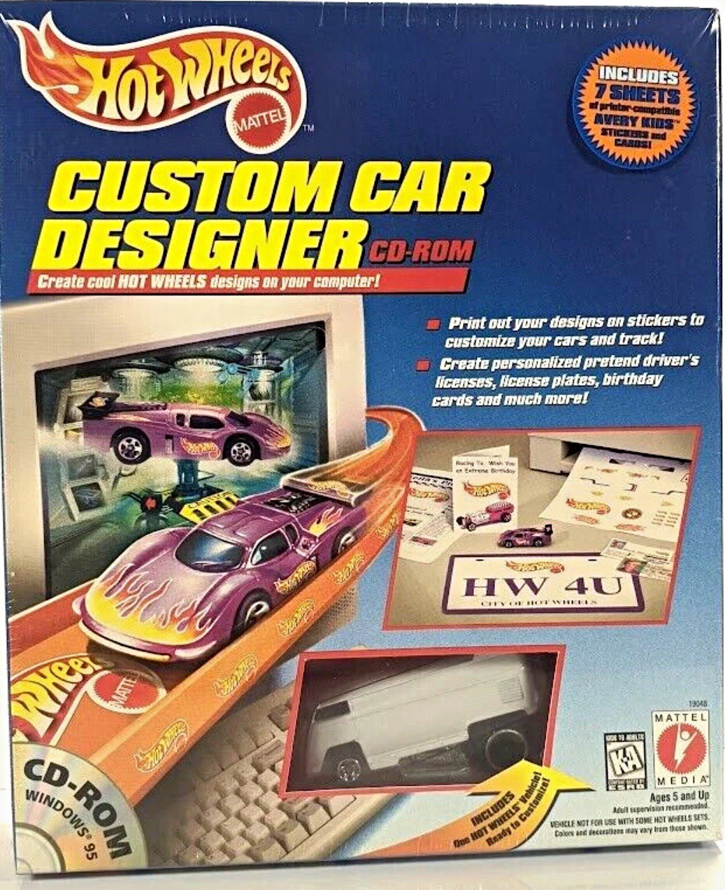 Mattel Hot Wheels Custom Car Designer CD-ROM Windows 95 English MPN 19048