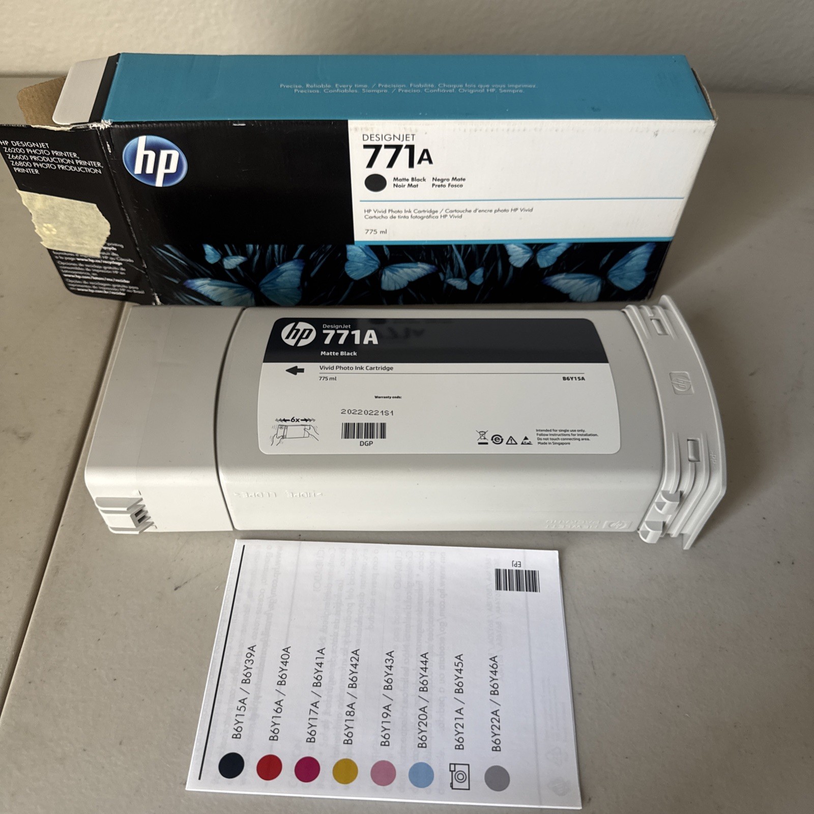 HP DesignJet 771a Ink Cartridge Black Expired 2022