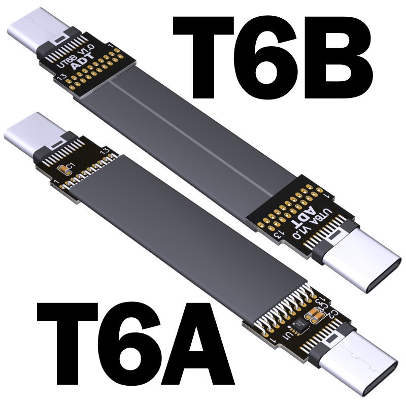ADT-Link Usb3.2 Flat Soft Extension Cable C Male Type-c Thin Short ADT Gen2x2